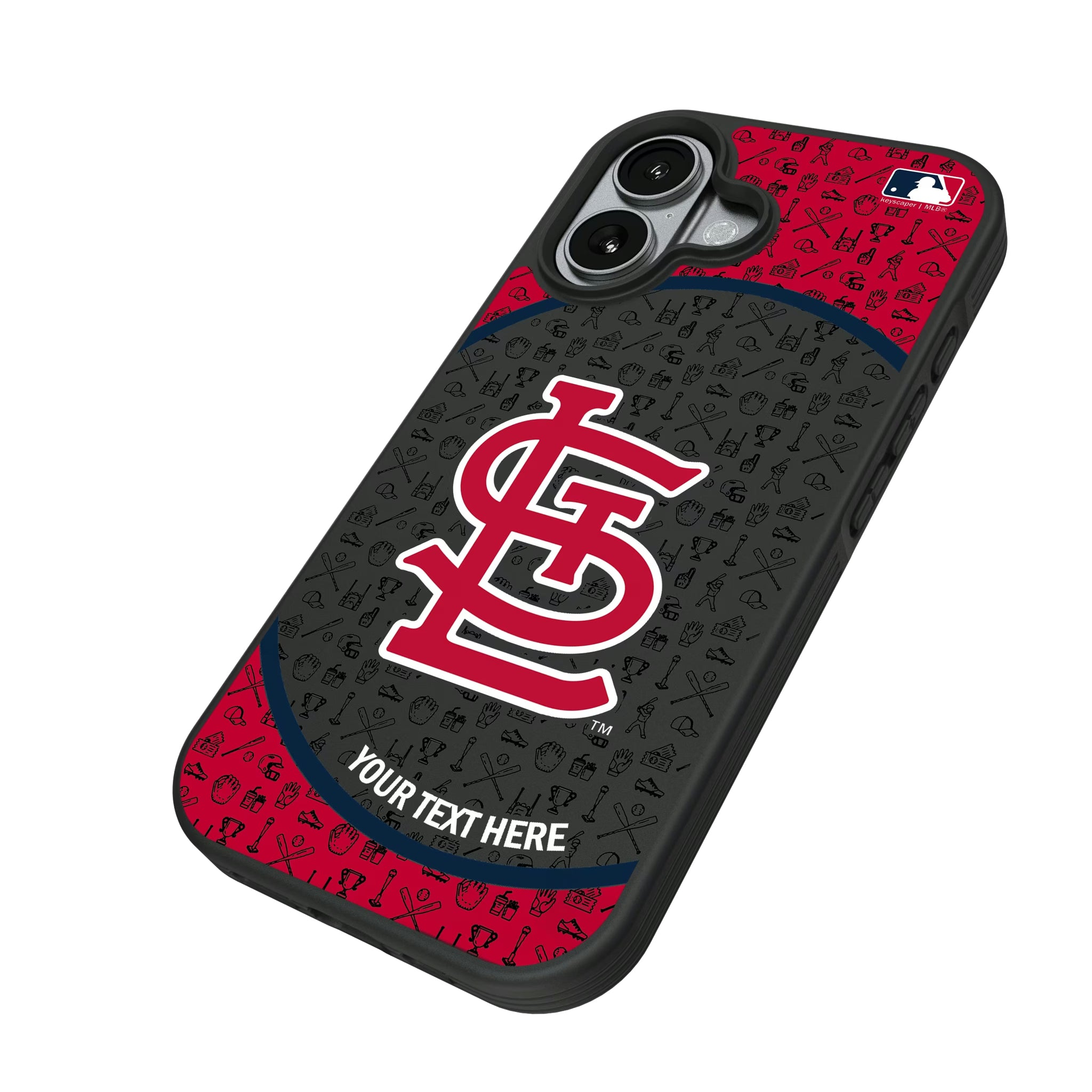 St Louis Cardinals Personalized Circle iPhone Bump Phone Case for Apple iPhone - Isometric View#Device_iPhone 17
