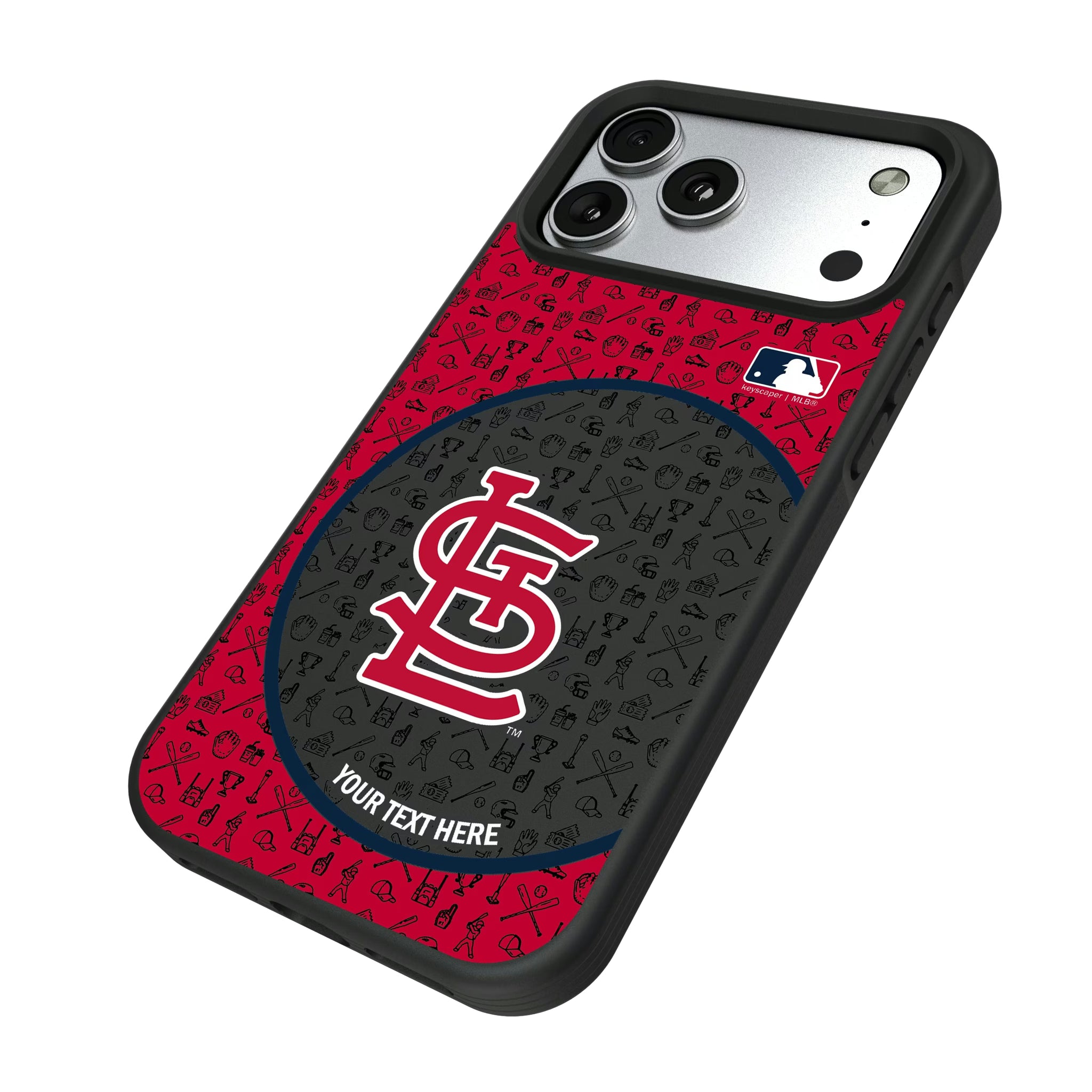 St Louis Cardinals Personalized Circle iPhone Bump Phone Case for Apple iPhone - Isometric View#Device_iPhone 17 Pro Max