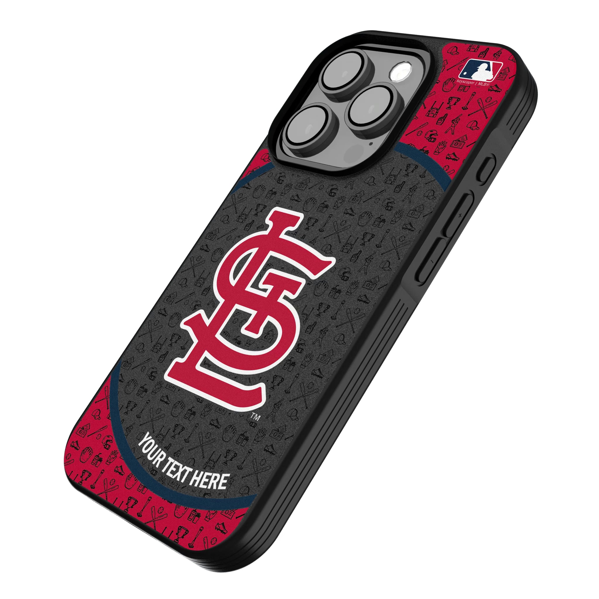 St Louis Cardinals Personalized Circle iPhone Bump Phone Case for Apple iPhone - Isometric View