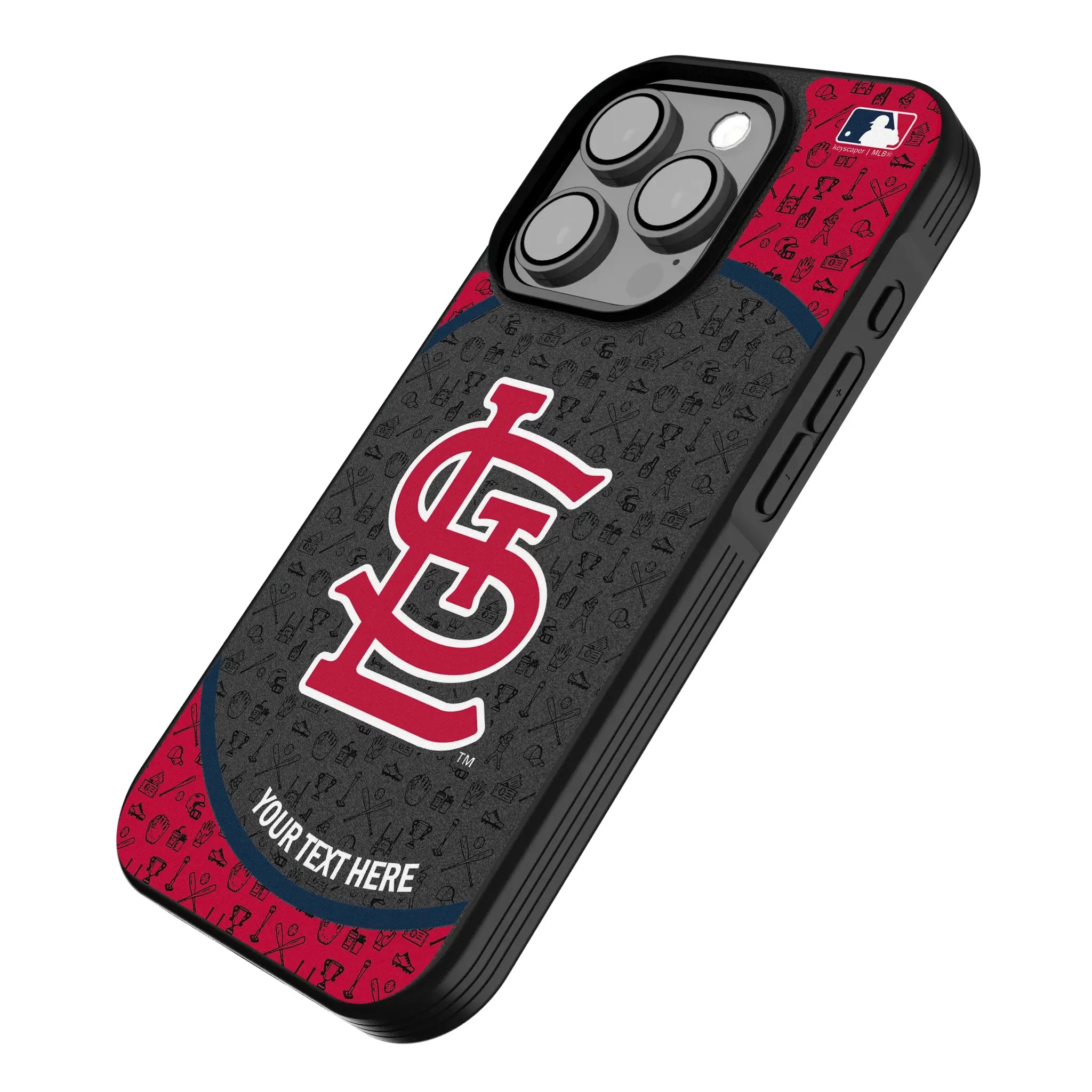 St Louis Cardinals Personalized Circle iPhone Bump Phone Case for Apple iPhone - Isometric View