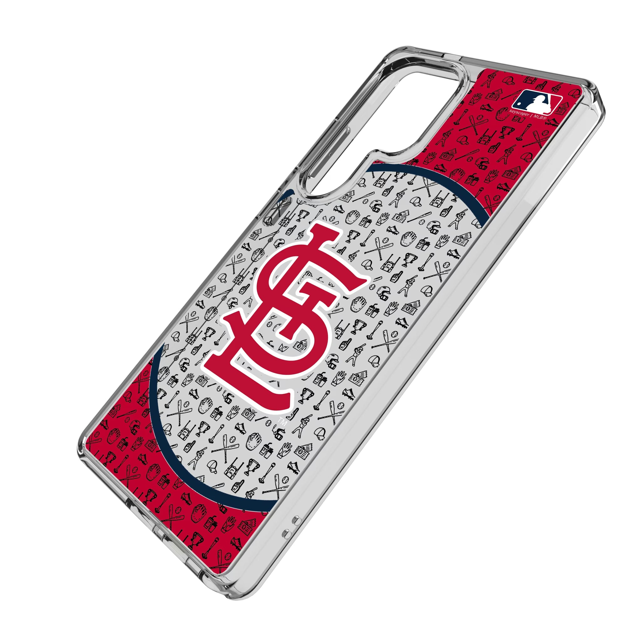 St Louis Cardinals Personalized Circle Galaxy Clear Phone Case for Samsung Galaxy - Isometric View
