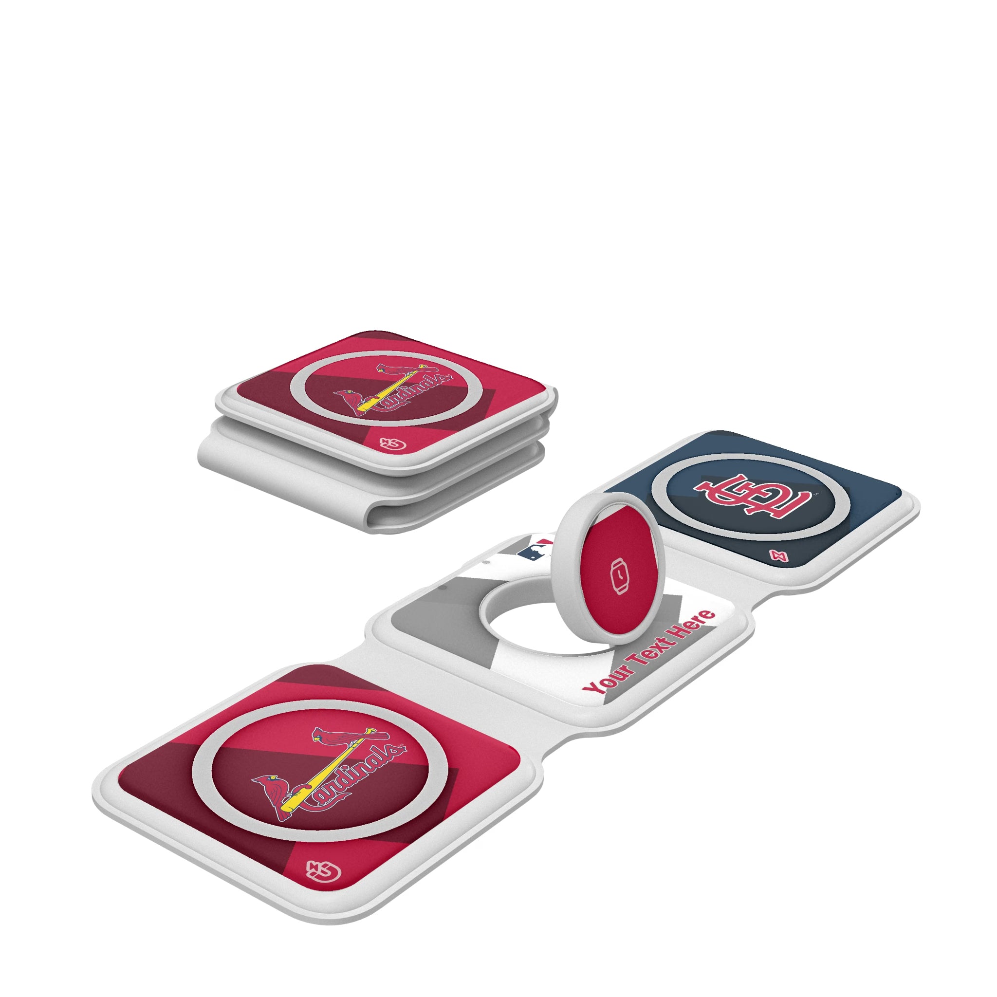St Louis Cardinals Personalized Color Block Foldable 3 in 1 Charger