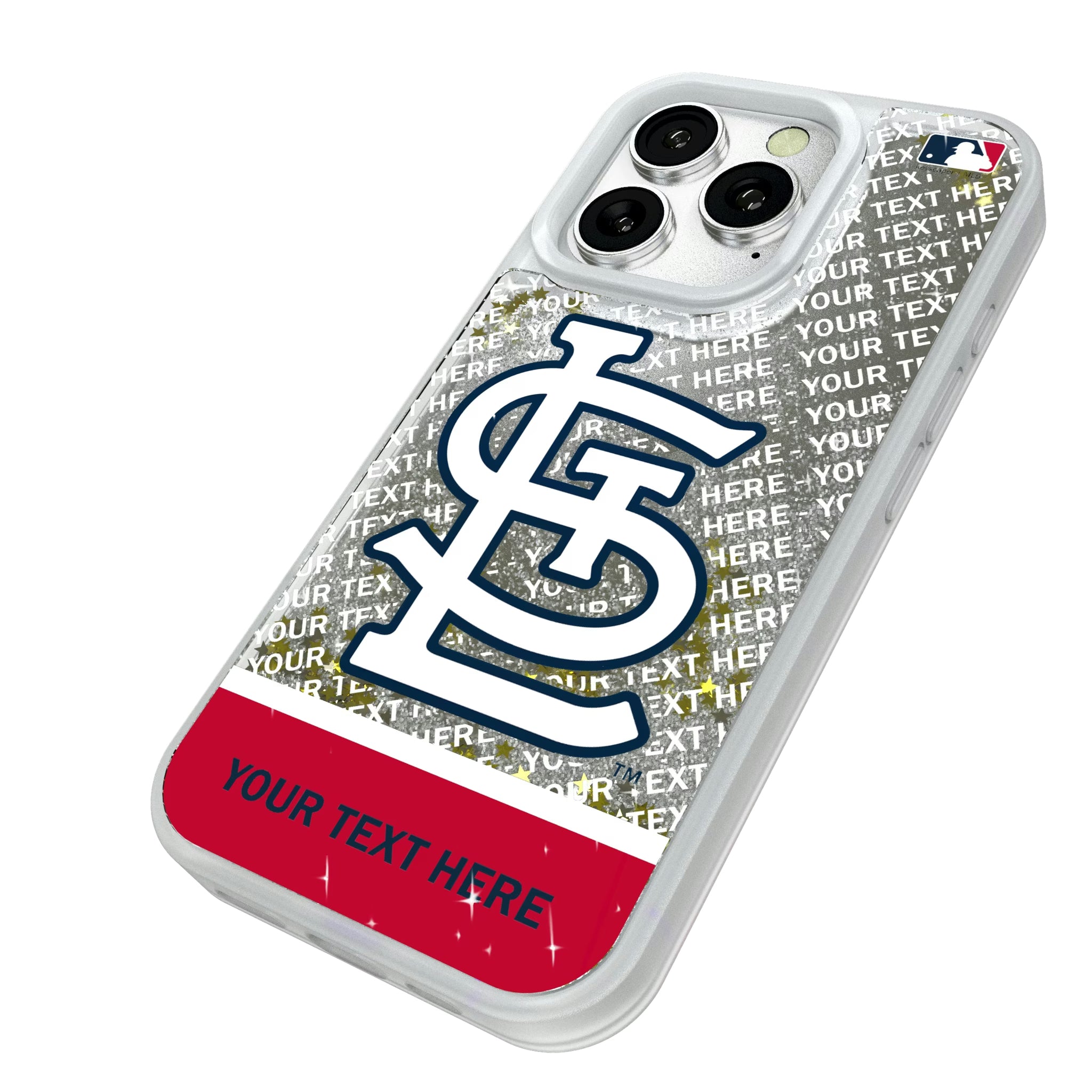 St Louis Cardinals Personalized EndZone Plus iPhone Glitter Phone Case for Apple iPhone - Isometric View#Device_iPhone 16 Pro