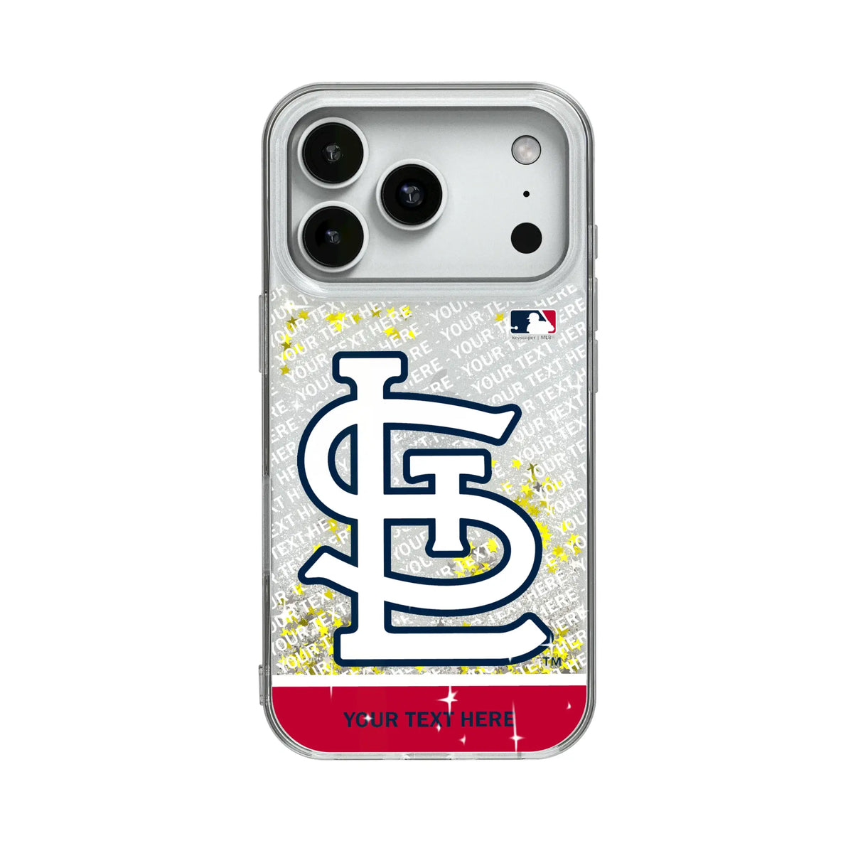 St Louis Cardinals Personalized EndZone Plus Glitter Phone Case for Apple iPhone