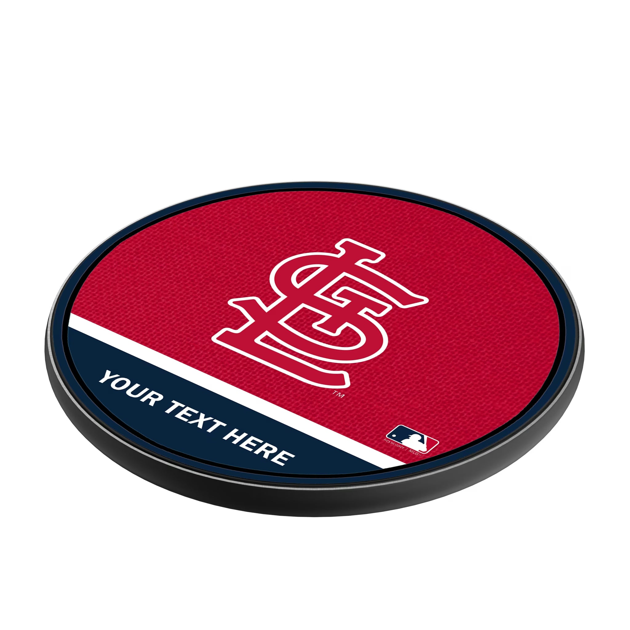St Louis Cardinals Personalized Endzone Solid 15-Watt Wireless Charger - Isometric View