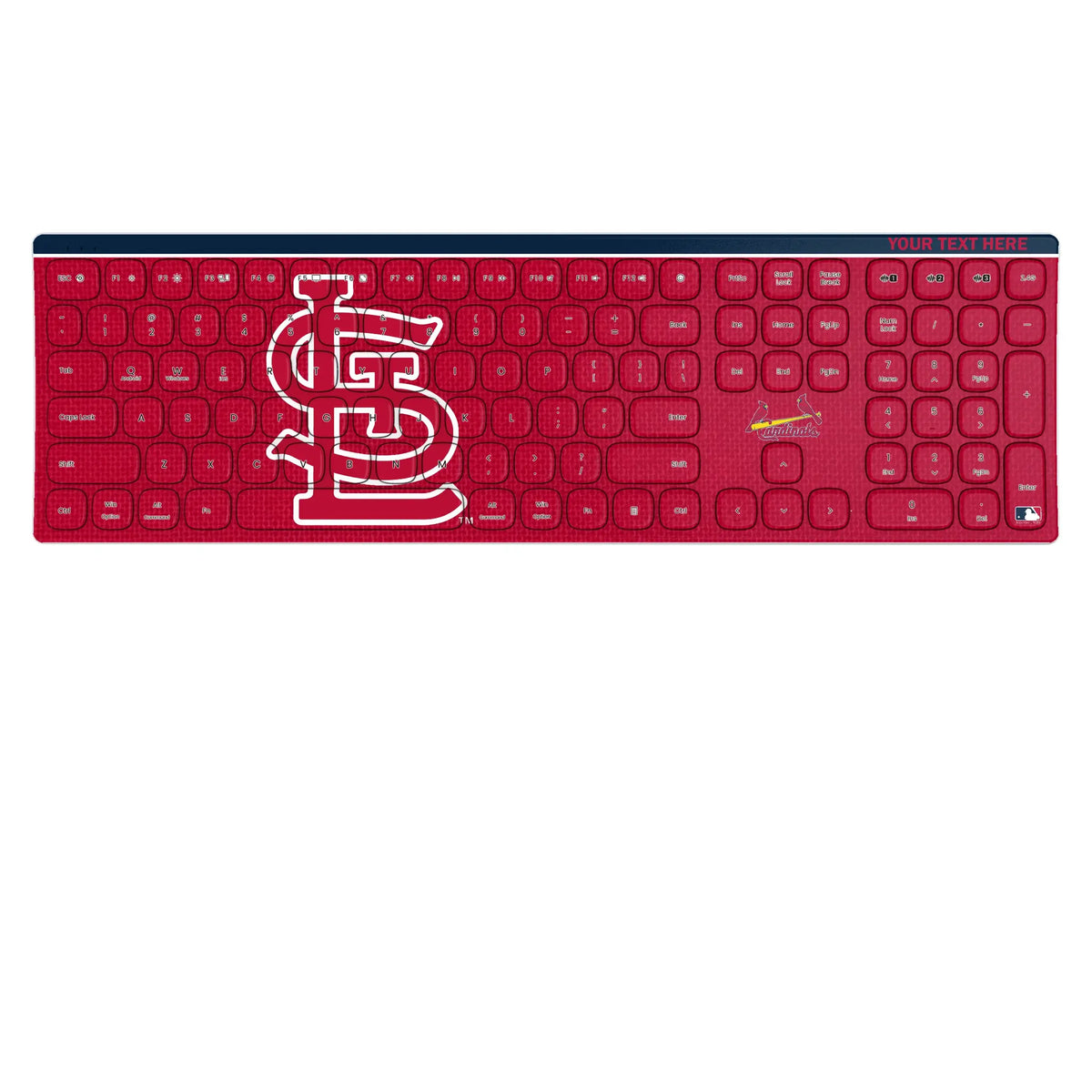 St Louis Cardinals Personalized Endzone Solid KKB605 Curved Wireless Keyboard