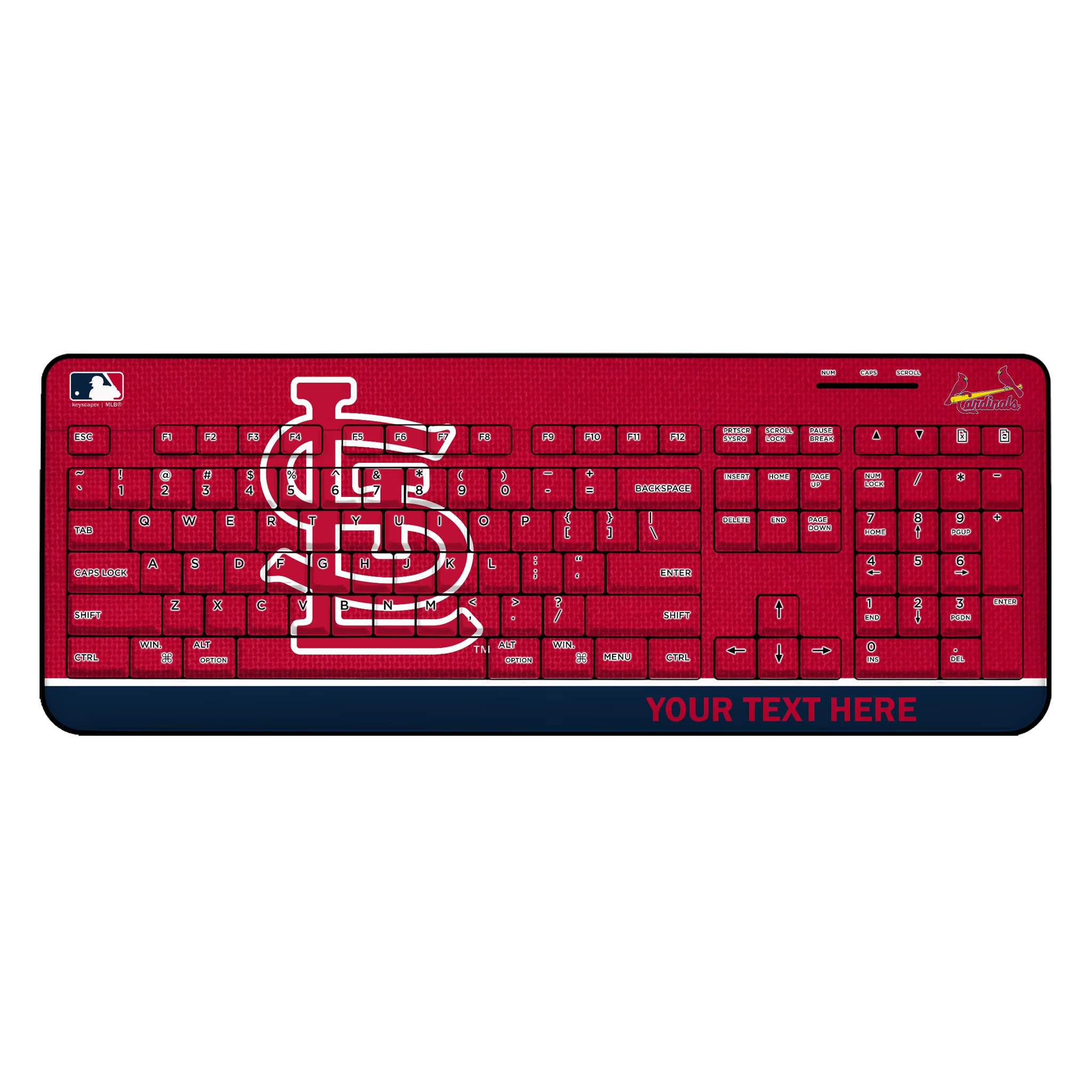St Louis Cardinals Personalized Endzone Solid Wireless USB Keyboard