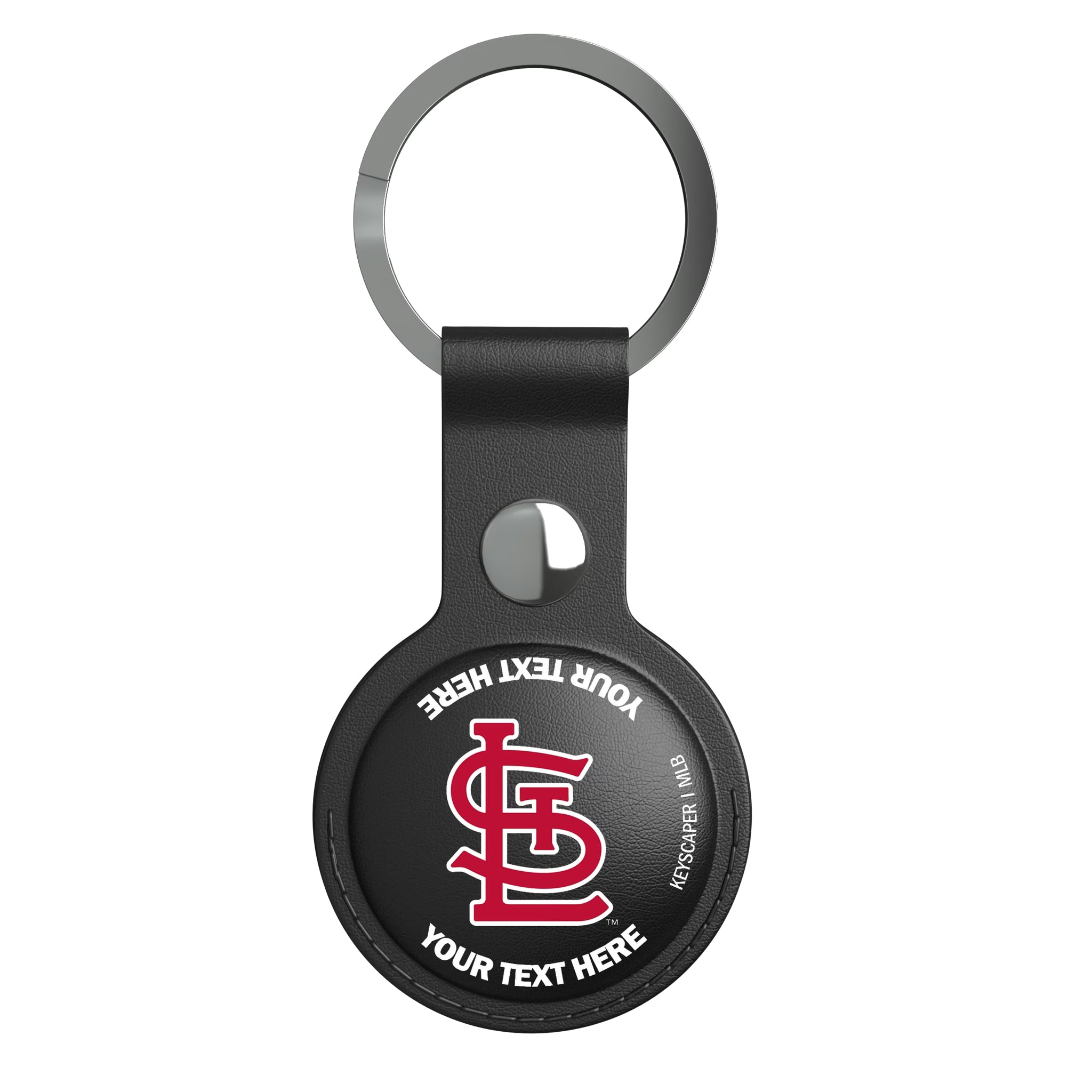 St Louis Cardinals Personalized Insignia AirTag Black Airtag Holder