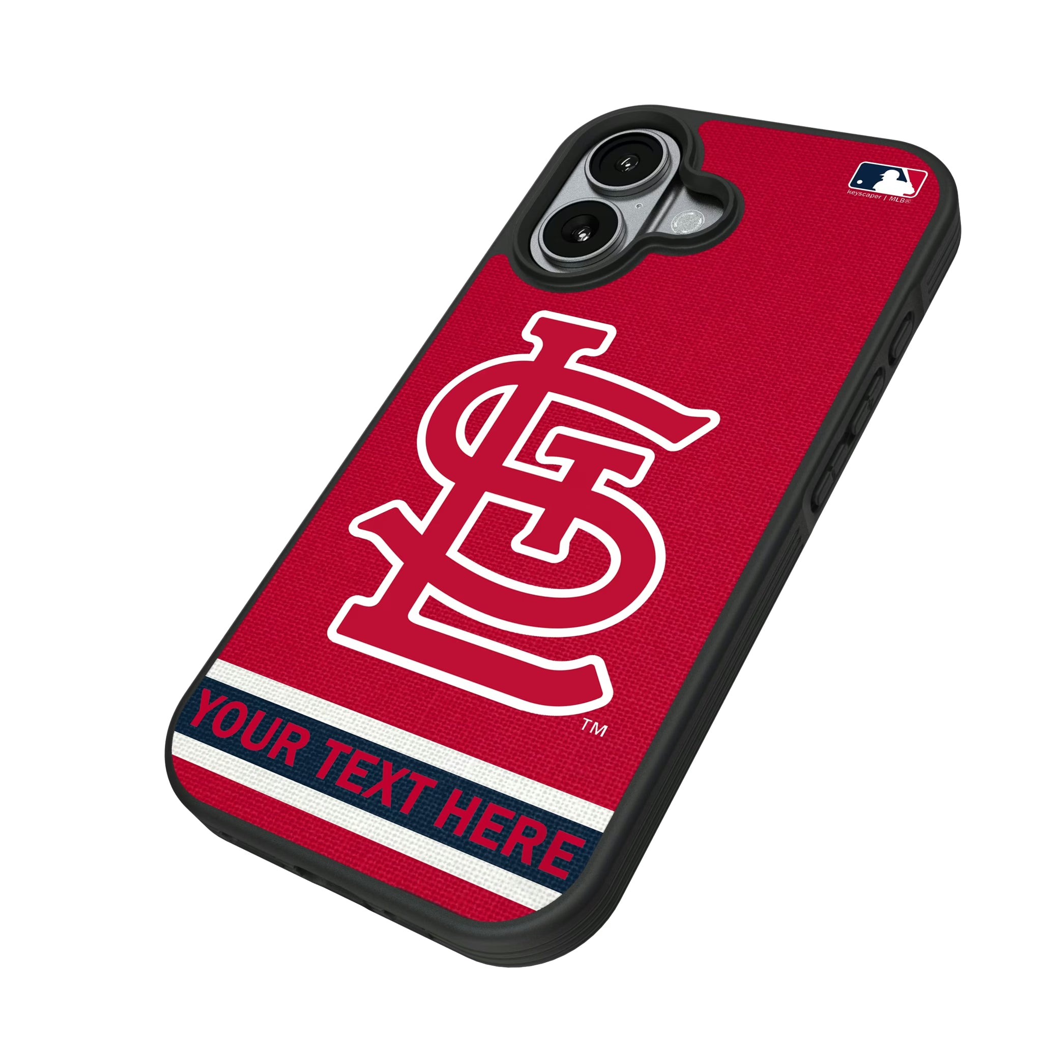 St Louis Cardinals Personalized Stripe iPhone Bump Phone Case for Apple iPhone - Isometric View#Device_iPhone 17