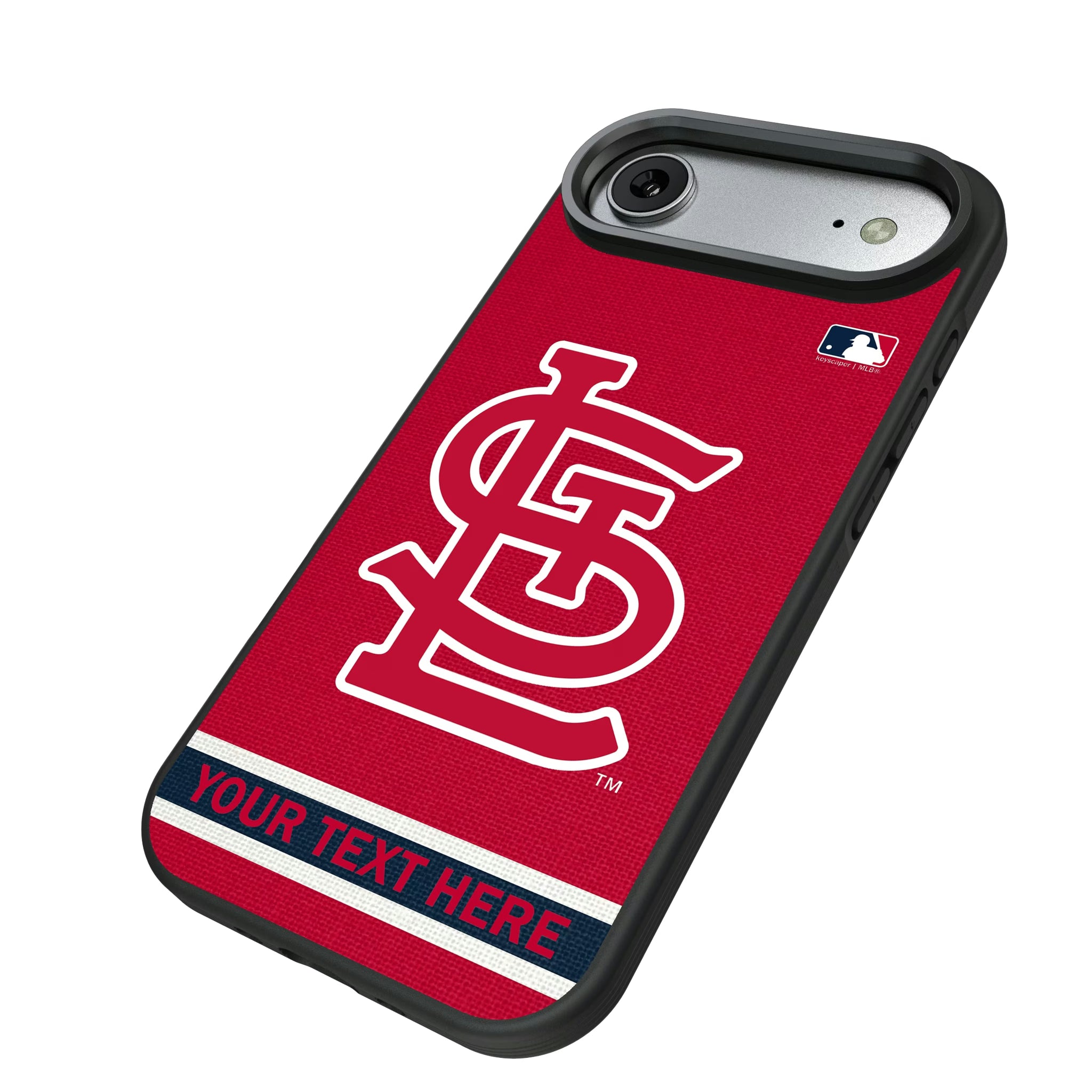 St Louis Cardinals Personalized Stripe iPhone Bump Phone Case for Apple iPhone - Isometric View#Device_iPhone Air