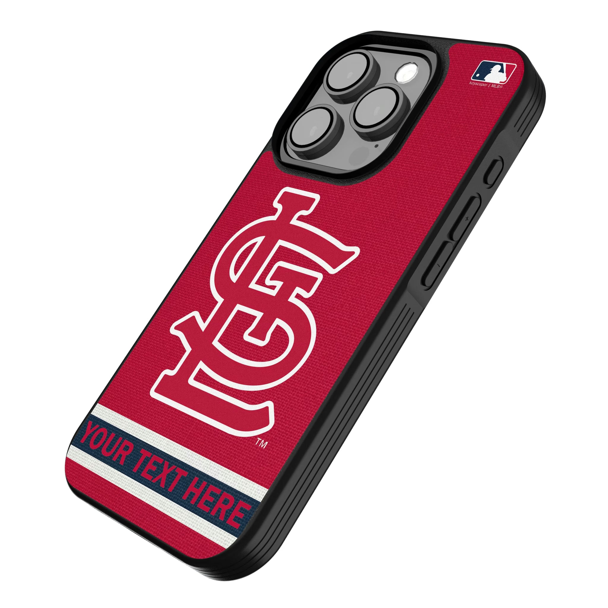 St Louis Cardinals Personalized Stripe iPhone Bump Phone Case for Apple iPhone - Isometric View