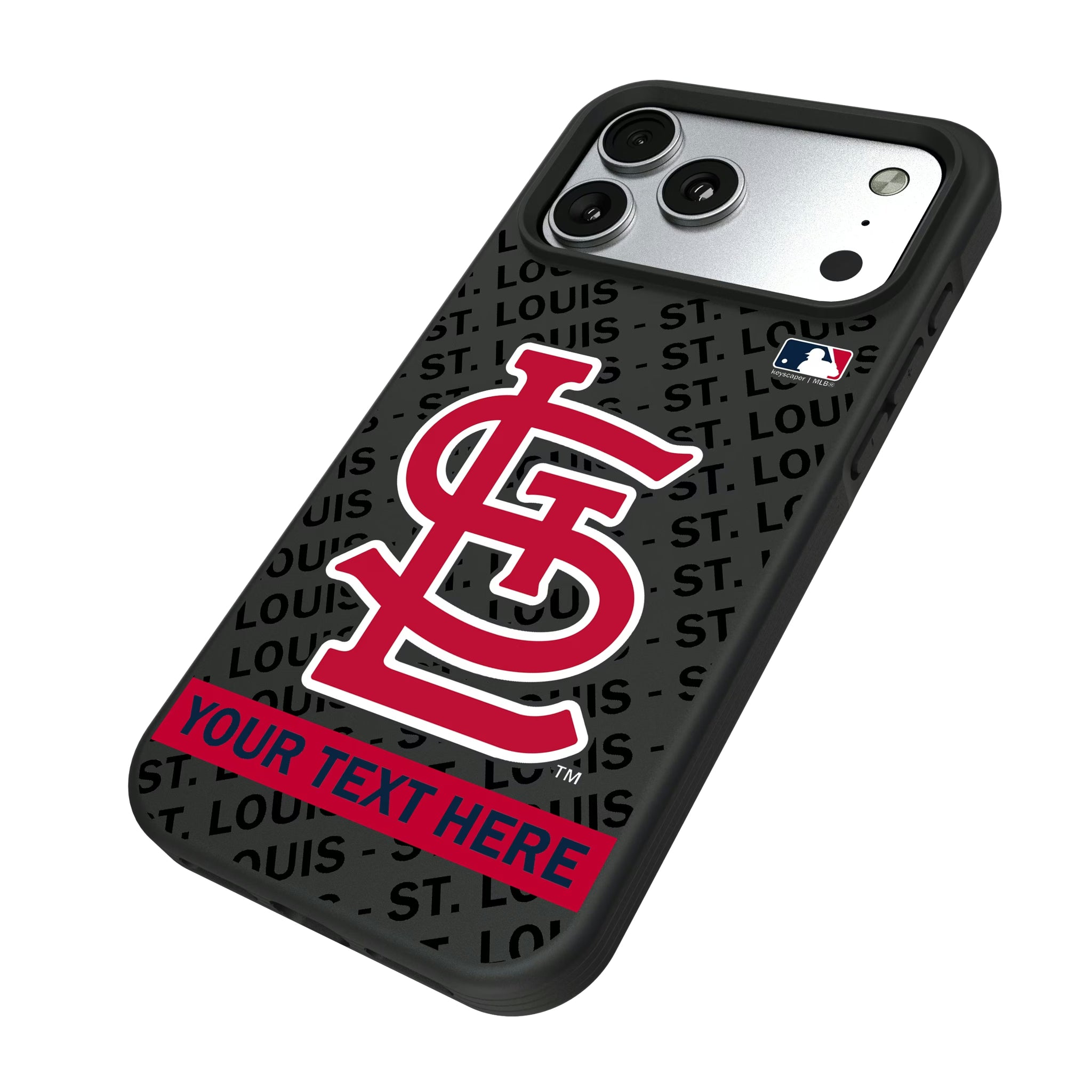 St Louis Cardinals Personalized Tilt iPhone Bump Phone Case for Apple iPhone - Isometric View#Device_iPhone 17 Pro Max