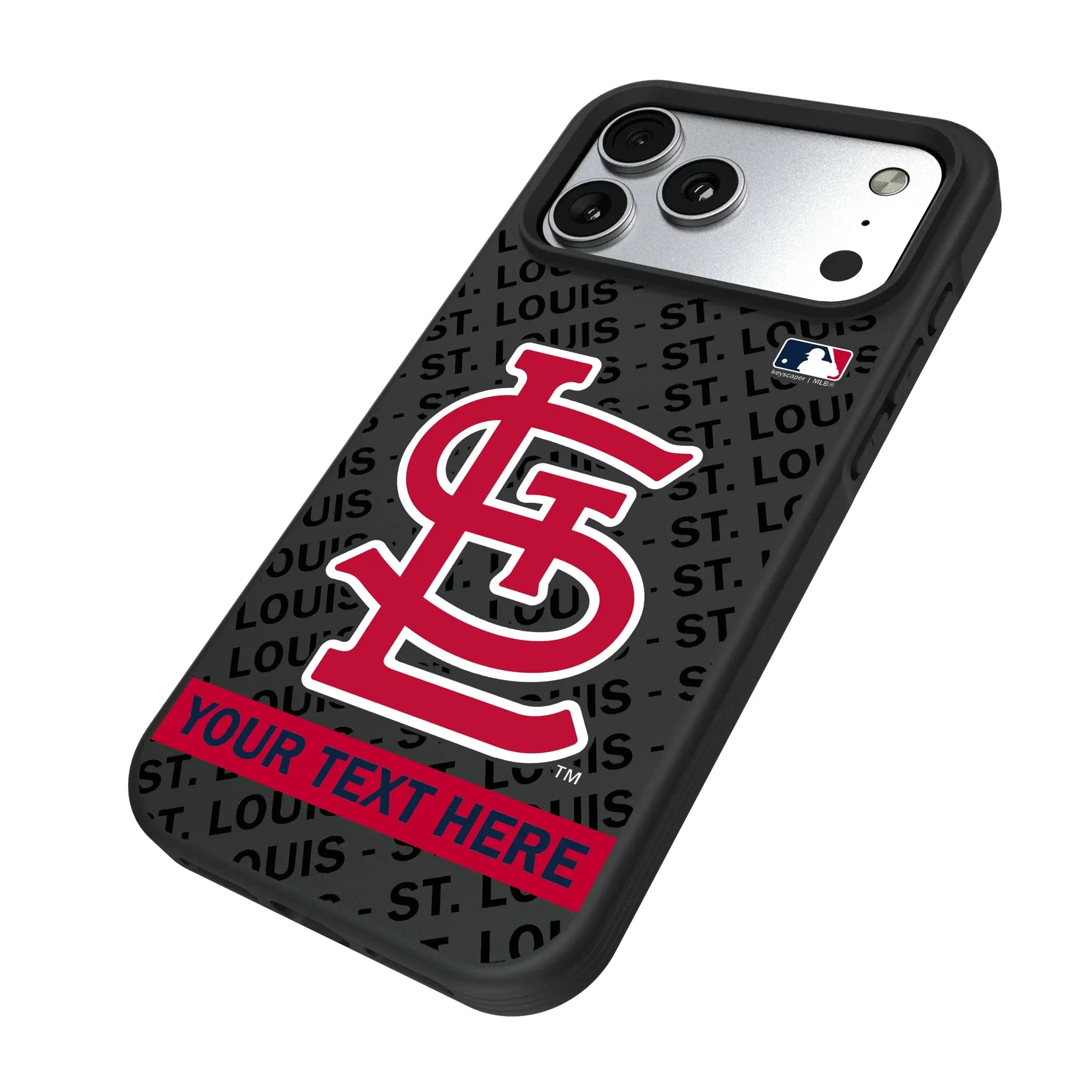 St Louis Cardinals Personalized Tilt iPhone Bump Phone Case for Apple iPhone - Isometric View#Device_iPhone 17 Pro Max