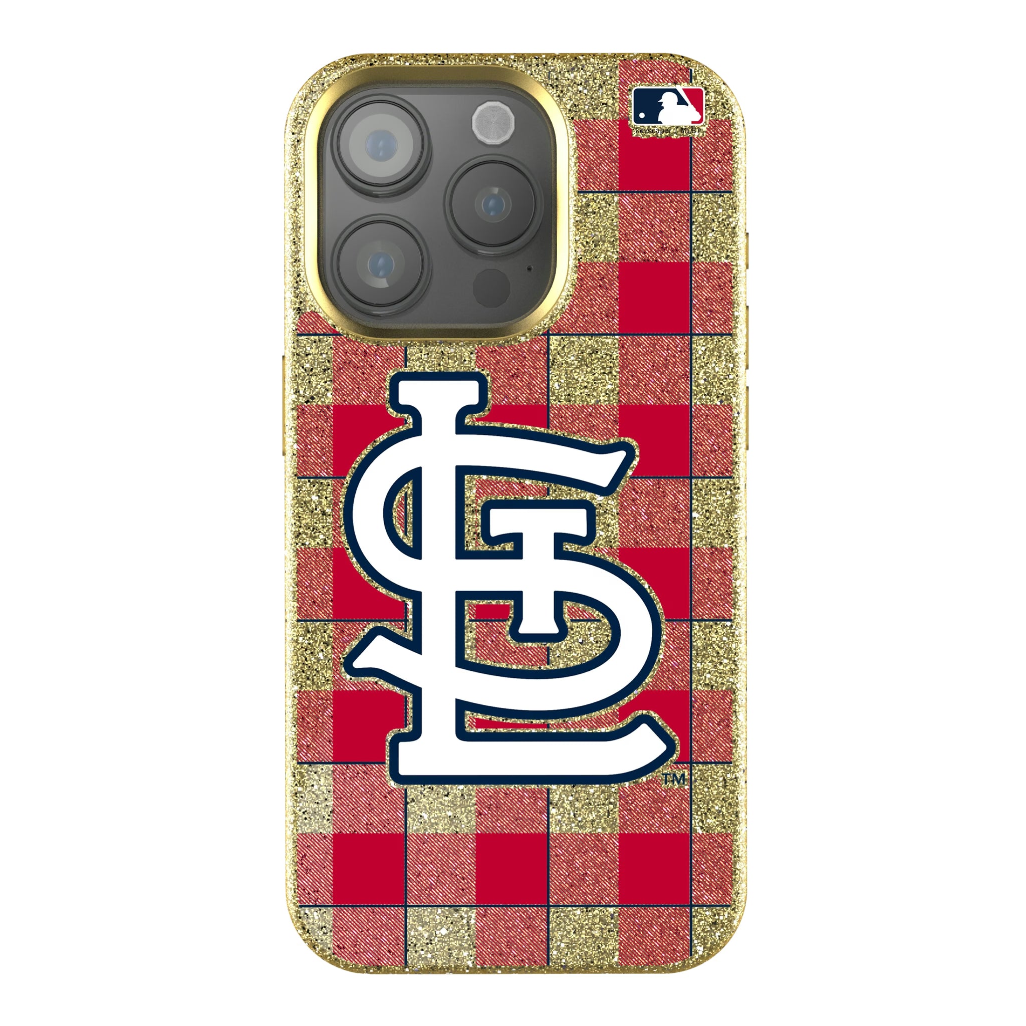 St Louis Cardinals Plaid iPhone Bling Phone Case for Apple iPhone