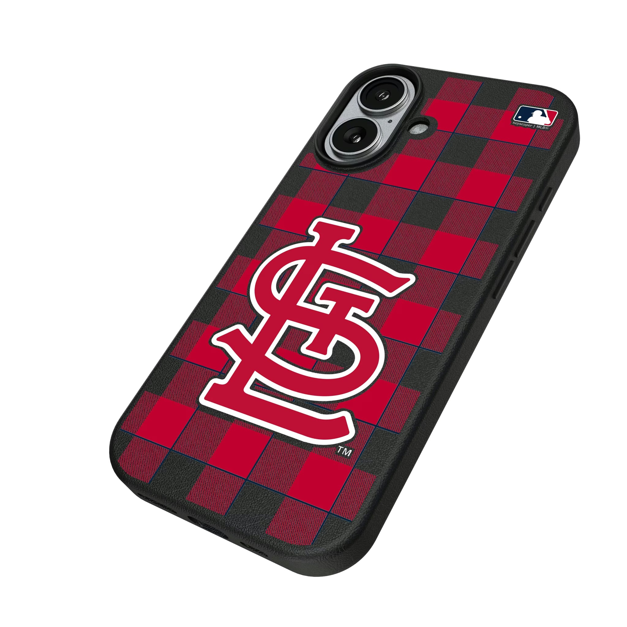 St Louis Cardinals Plaid iPhone MagSafe Compatible Phone Case for Apple iPhone - Isometric View#Device_iPhone 17