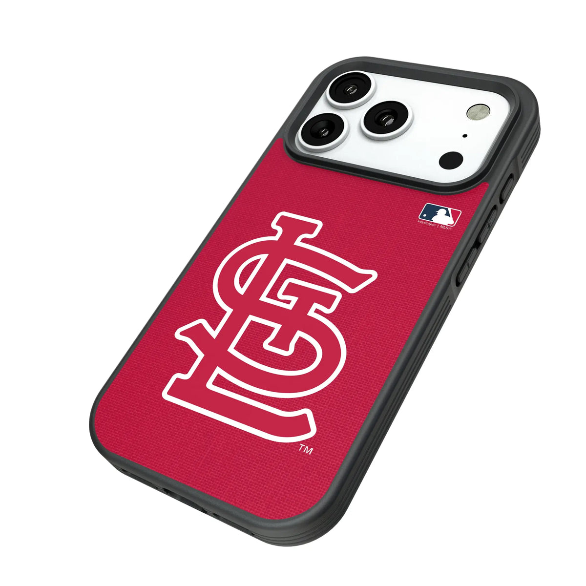 St Louis Cardinals Solid iPhone Bump Phone Case for Apple iPhone - Isometric View#Device_iPhone 18 Pro
