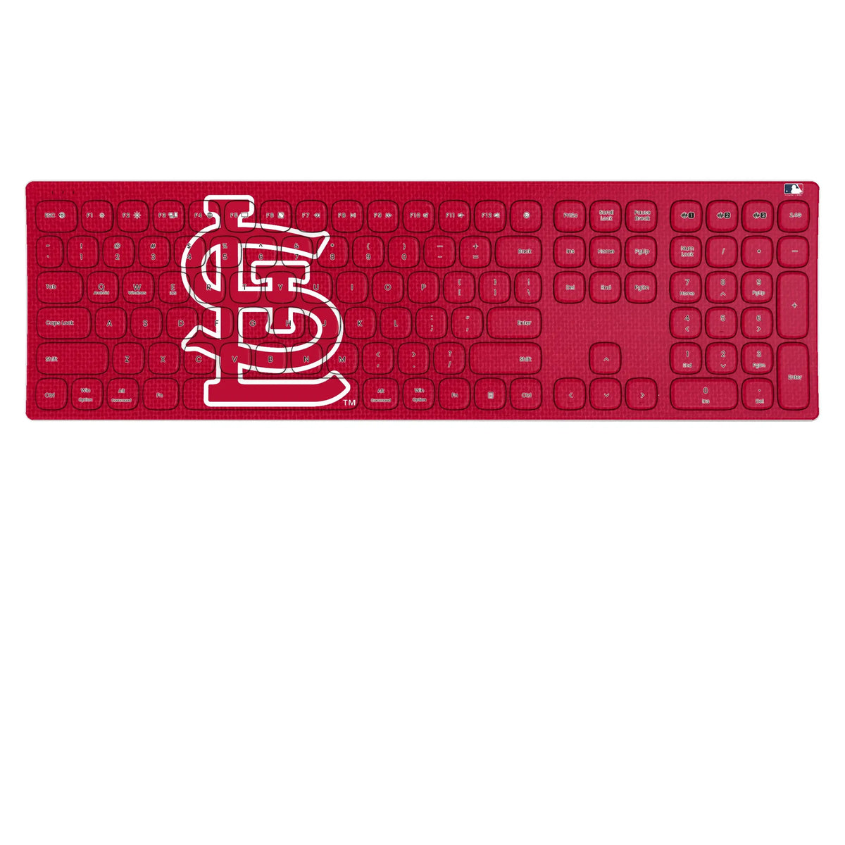 St Louis Cardinals Solid KKB605 Curved Wireless Keyboard