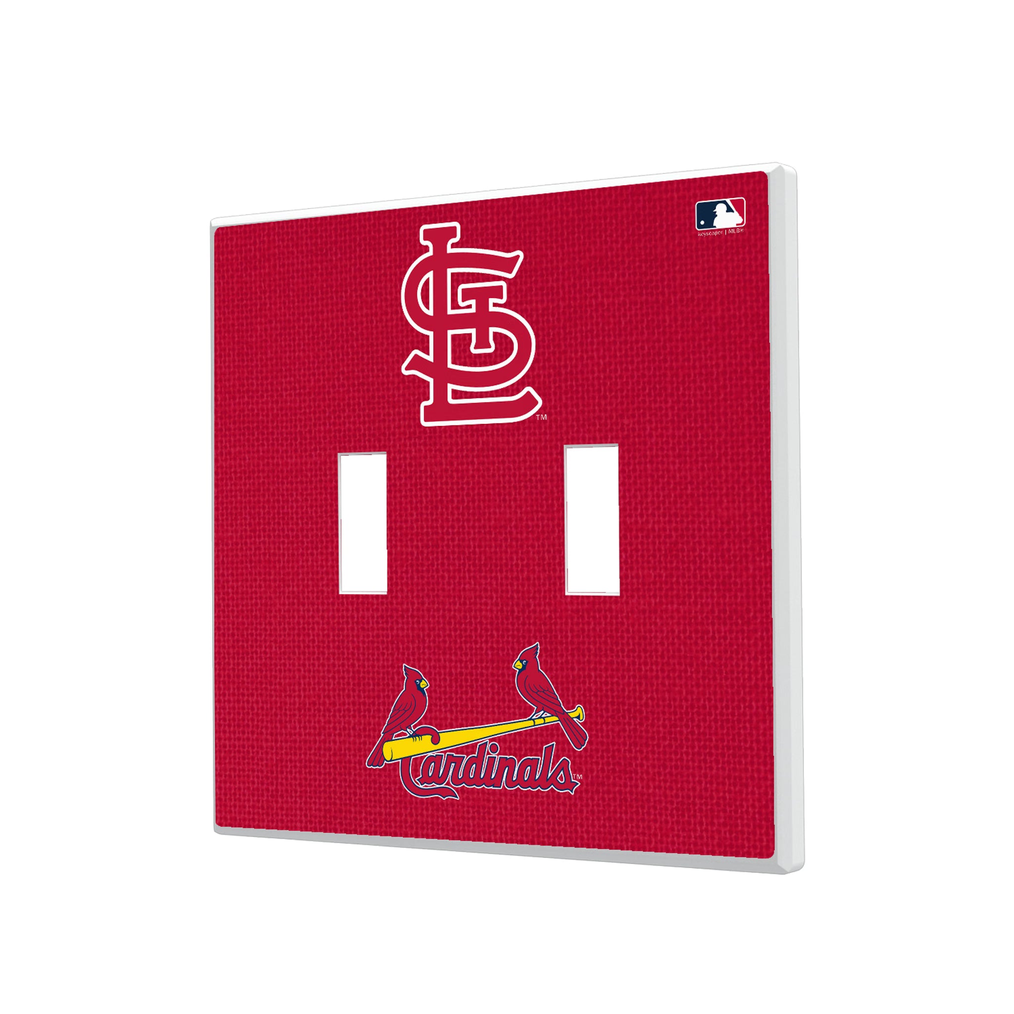 St Louis Cardinals Solid Hidden-Screw Light Switch Plate#Style_Double Toggle