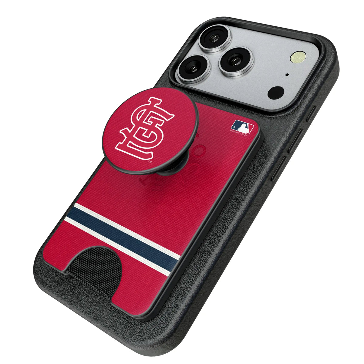St Louis Cardinals Stripe Popsockets Wallet Magnetic - Isometric View