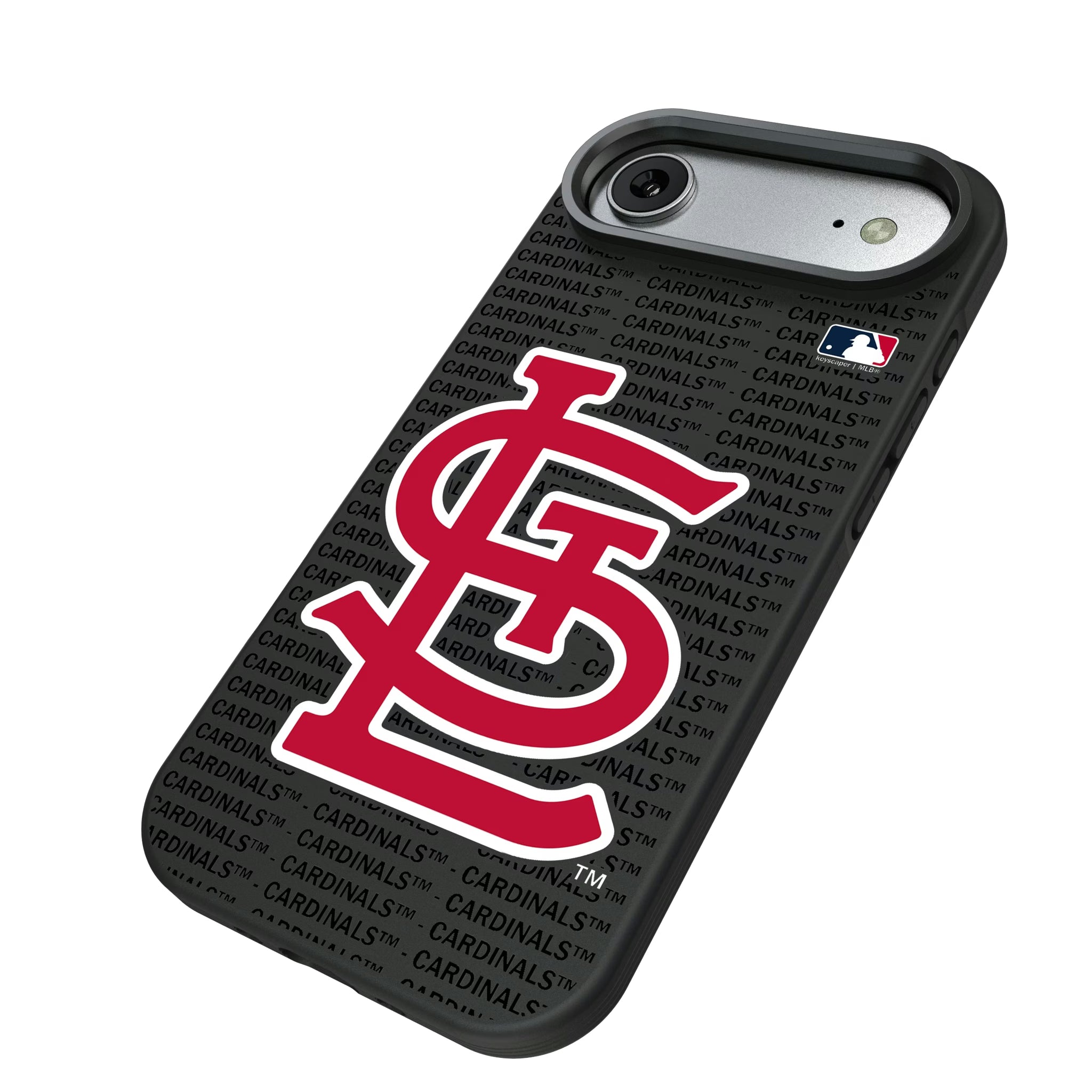 St Louis Cardinals Text Backdrop iPhone Bump Phone Case for Apple iPhone - Isometric View#Device_iPhone Air