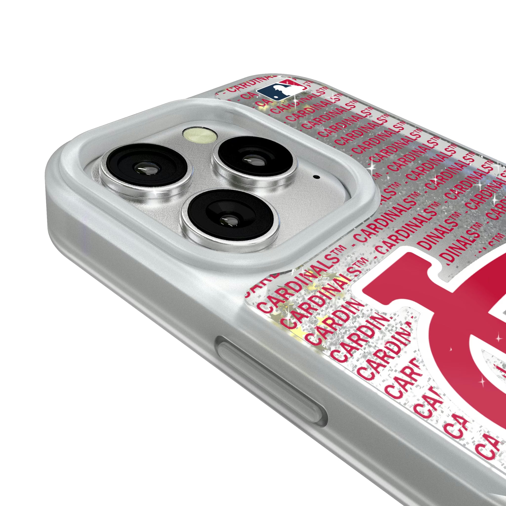 St Louis Cardinals Text Backdrop iPhone Glitter Phone Case for Apple iPhone - Detail#Device_iPhone 16 Pro