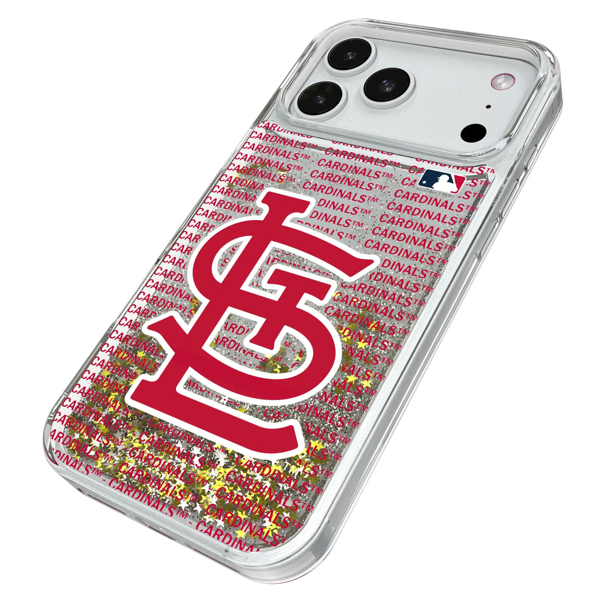 St Louis Cardinals Text Backdrop iPhone Glitter Phone Case for Apple iPhone - Isometric View#Device_iPhone 18 Pro Max