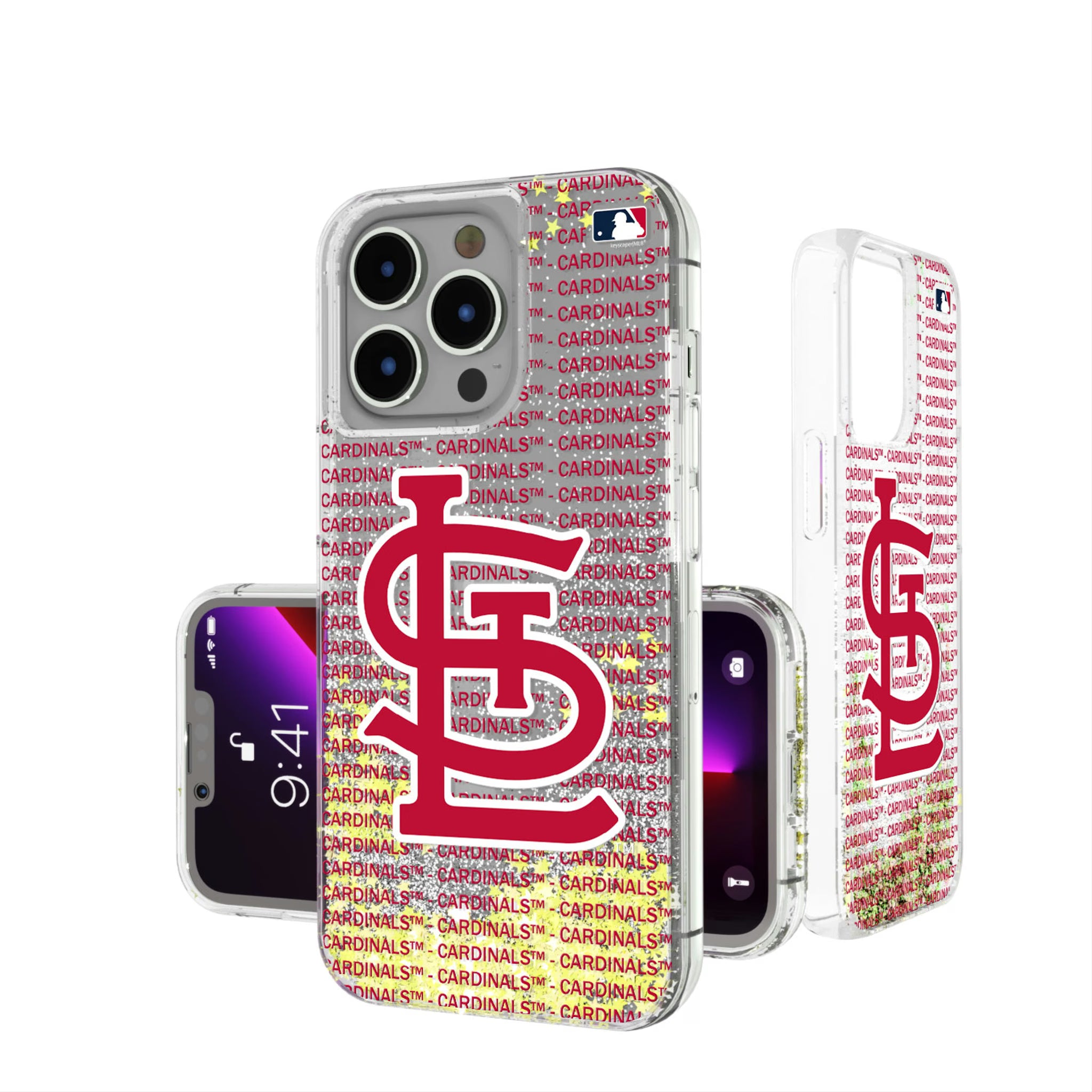 St Louis Cardinals Text Backdrop iPhone Glitter Phone Case for Apple iPhone