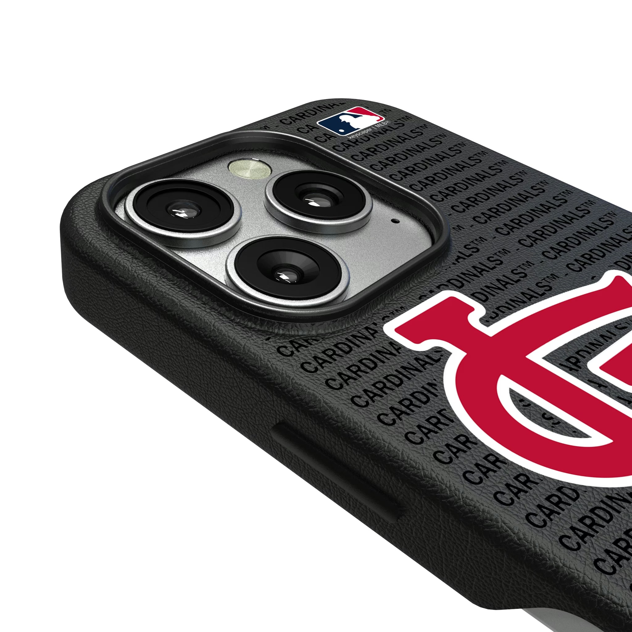 St Louis Cardinals Text Backdrop iPhone MagSafe Compatible Phone Case for Apple iPhone - Detail