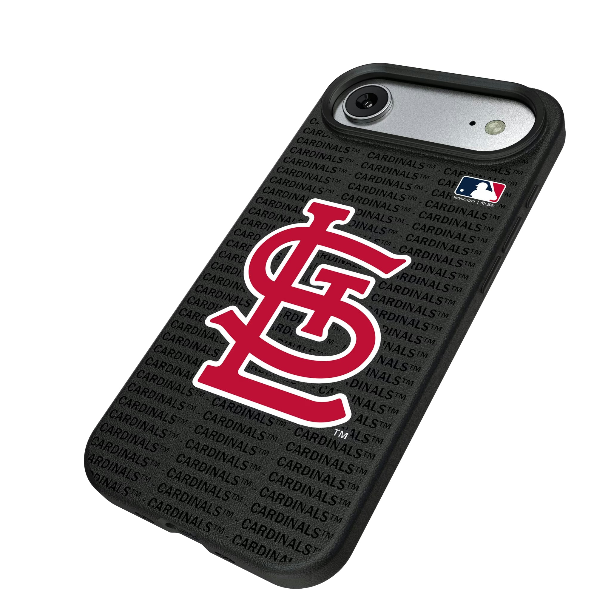 St Louis Cardinals Text Backdrop iPhone MagSafe Compatible Phone Case for Apple iPhone - Isometric View#Device_iPhone Air