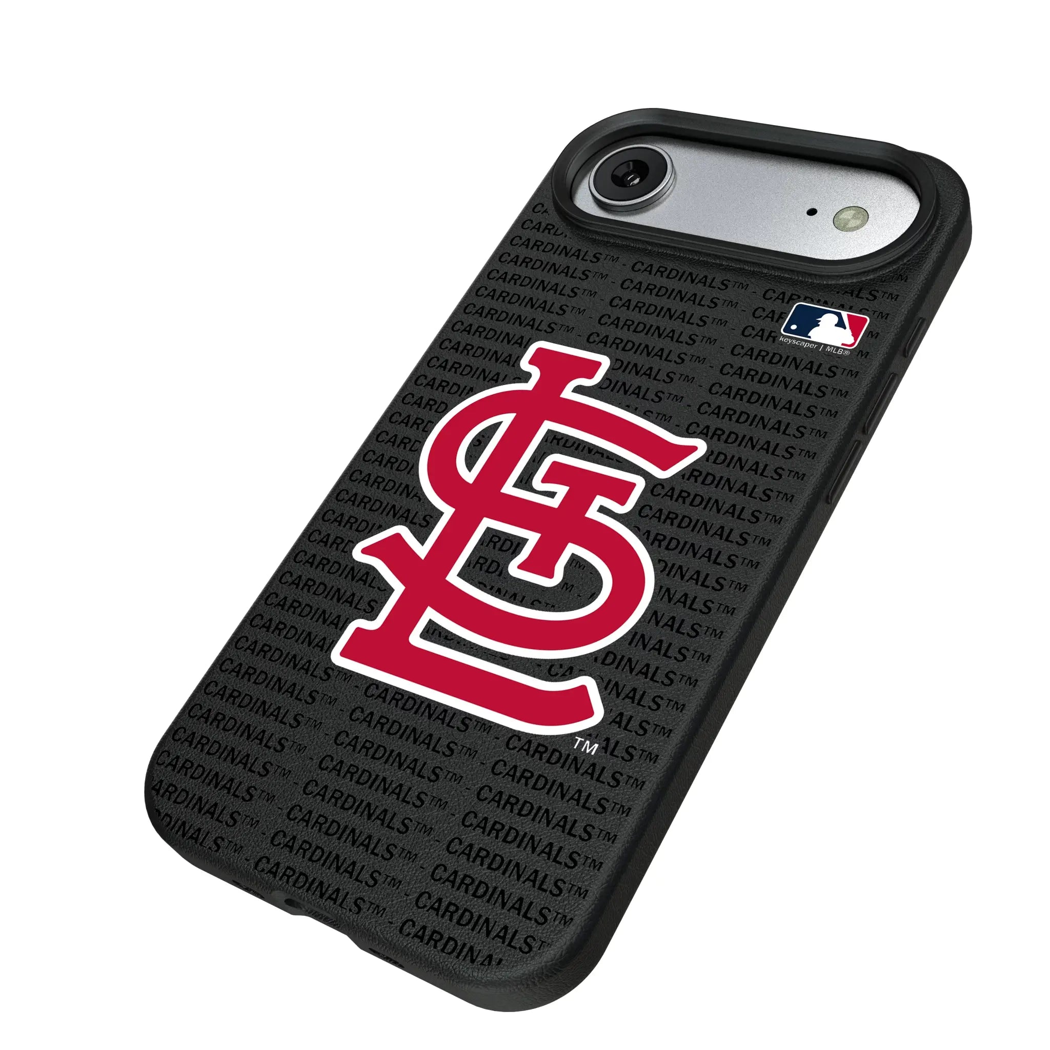 St Louis Cardinals Text Backdrop iPhone MagSafe Compatible Phone Case for Apple iPhone - Isometric View#Device_iPhone Air