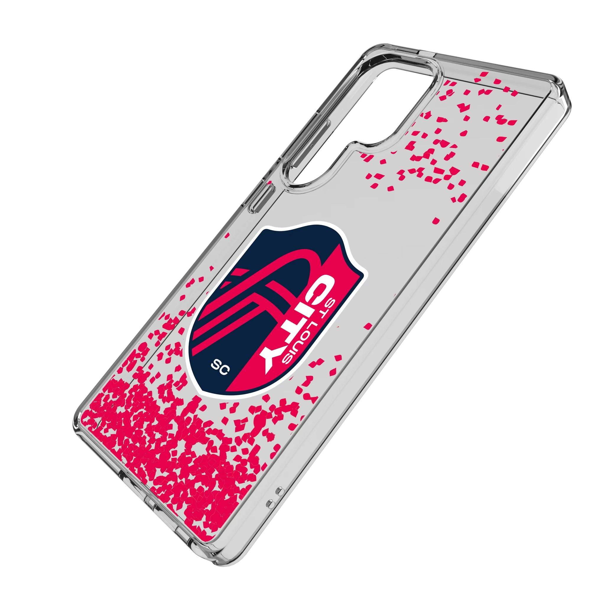St. Louis CITY SC Confetti Galaxy Clear Phone Case for Samsung Galaxy - Isometric View
