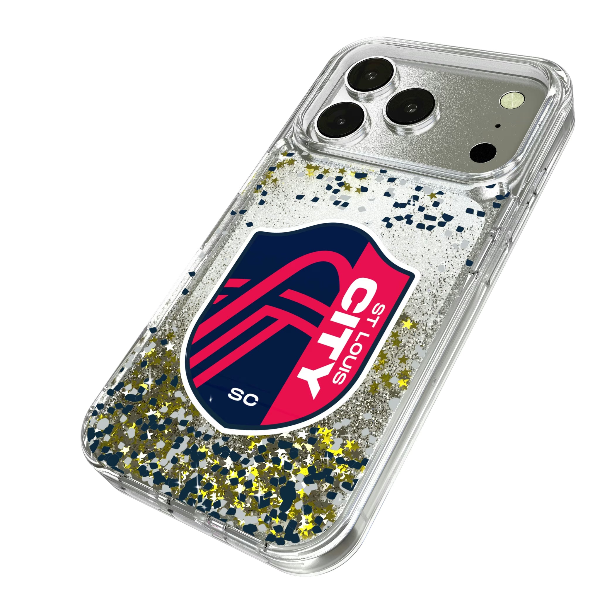 St. Louis CITY SC Confetti iPhone Glitter Phone Case for Apple iPhone - Isometric View
