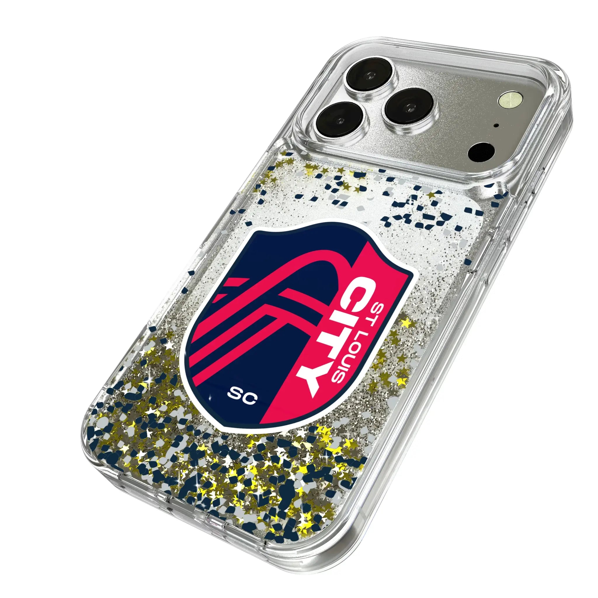 St. Louis CITY SC Confetti iPhone Glitter Phone Case for Apple iPhone - Isometric View