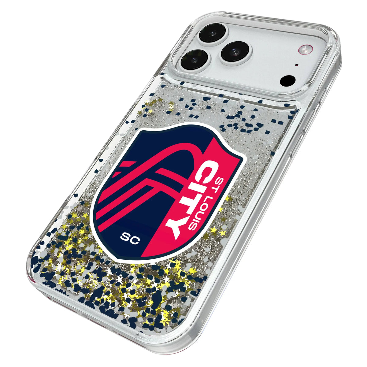 St. Louis CITY SC Confetti iPhone Glitter Phone Case for Apple iPhone - Isometric View#Device_iPhone 18 Pro Max