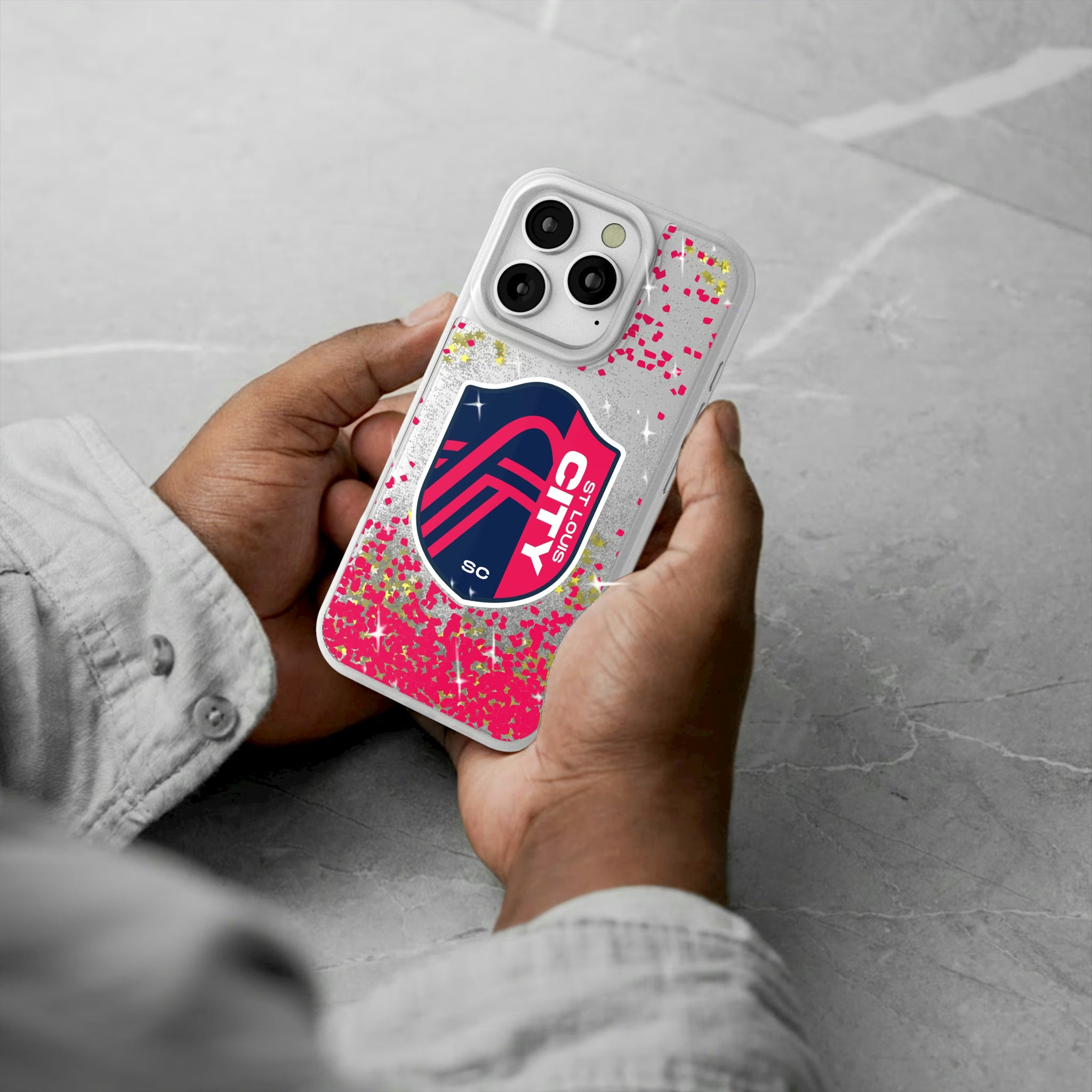 St. Louis CITY SC Confetti iPhone Glitter Phone Case for Apple iPhone - Lifestyle#Device_iPhone 16 Pro