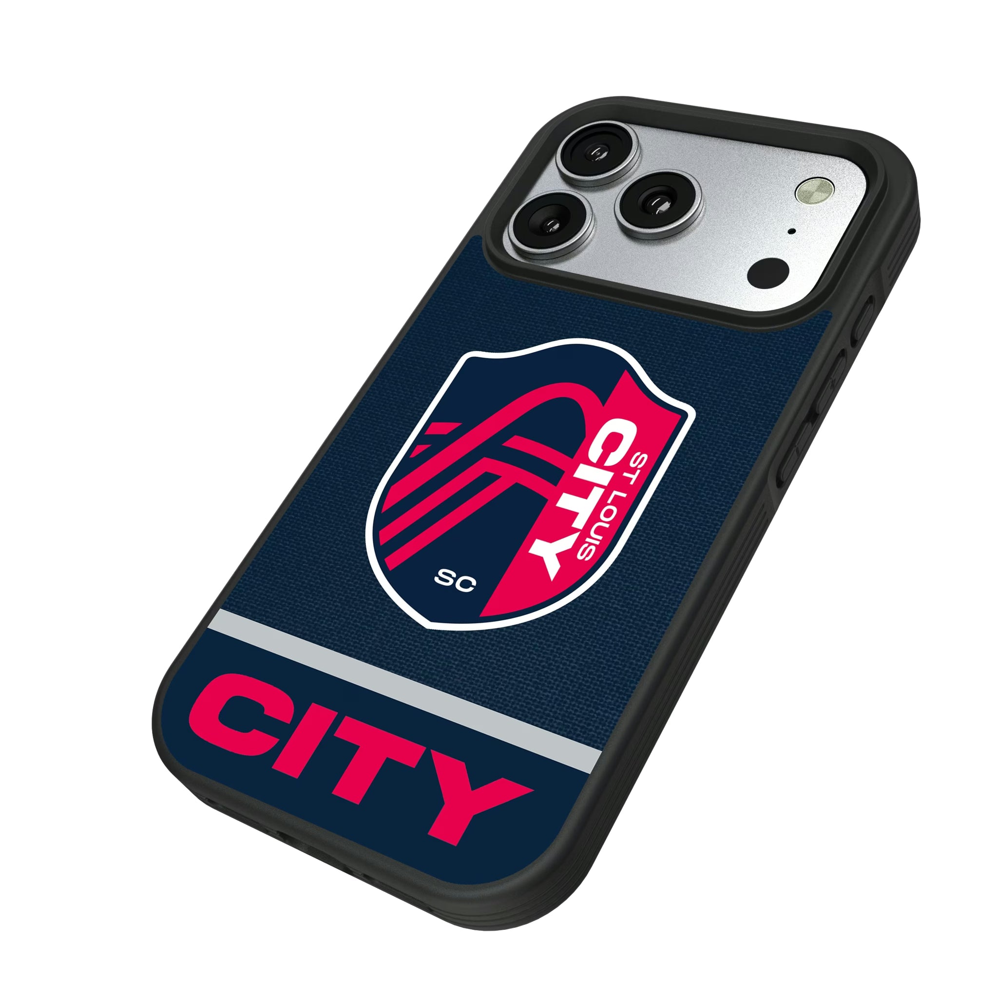 St. Louis CITY SC Endzone Solid iPhone Bump Phone Case for Apple iPhone - Isometric View#Device_iPhone 17 Pro