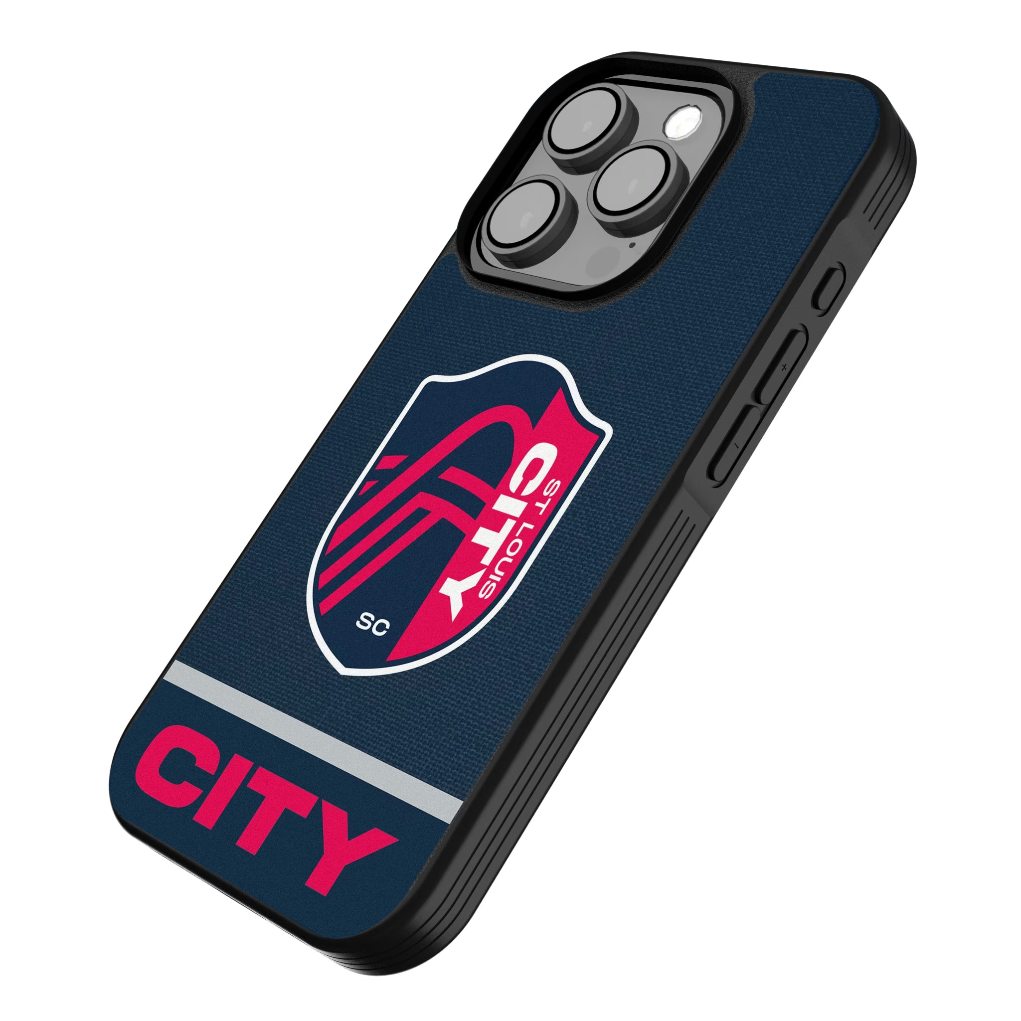 St. Louis CITY SC Endzone Solid iPhone Bump Phone Case for Apple iPhone - Isometric View