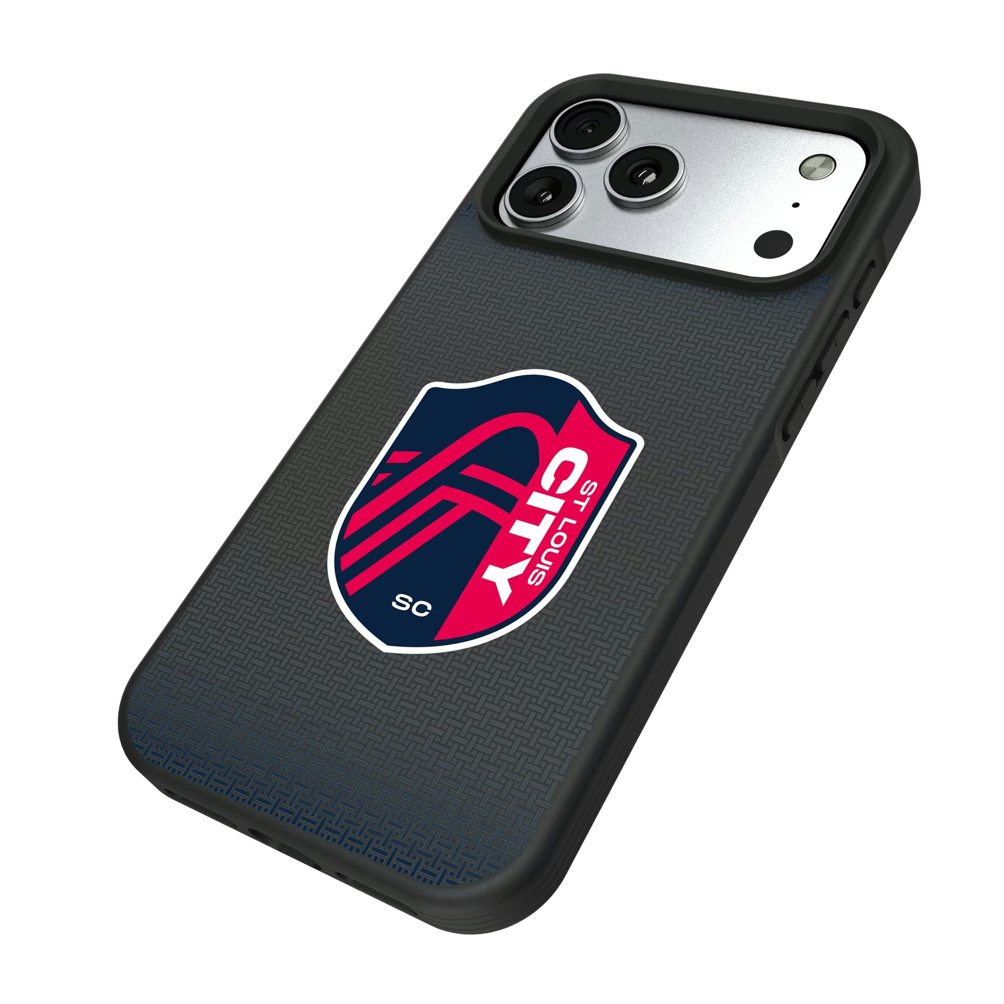 St. Louis CITY SC Linen iPhone Bump Phone Case for Apple iPhone - Isometric View#Device_iPhone 17 Pro Max
