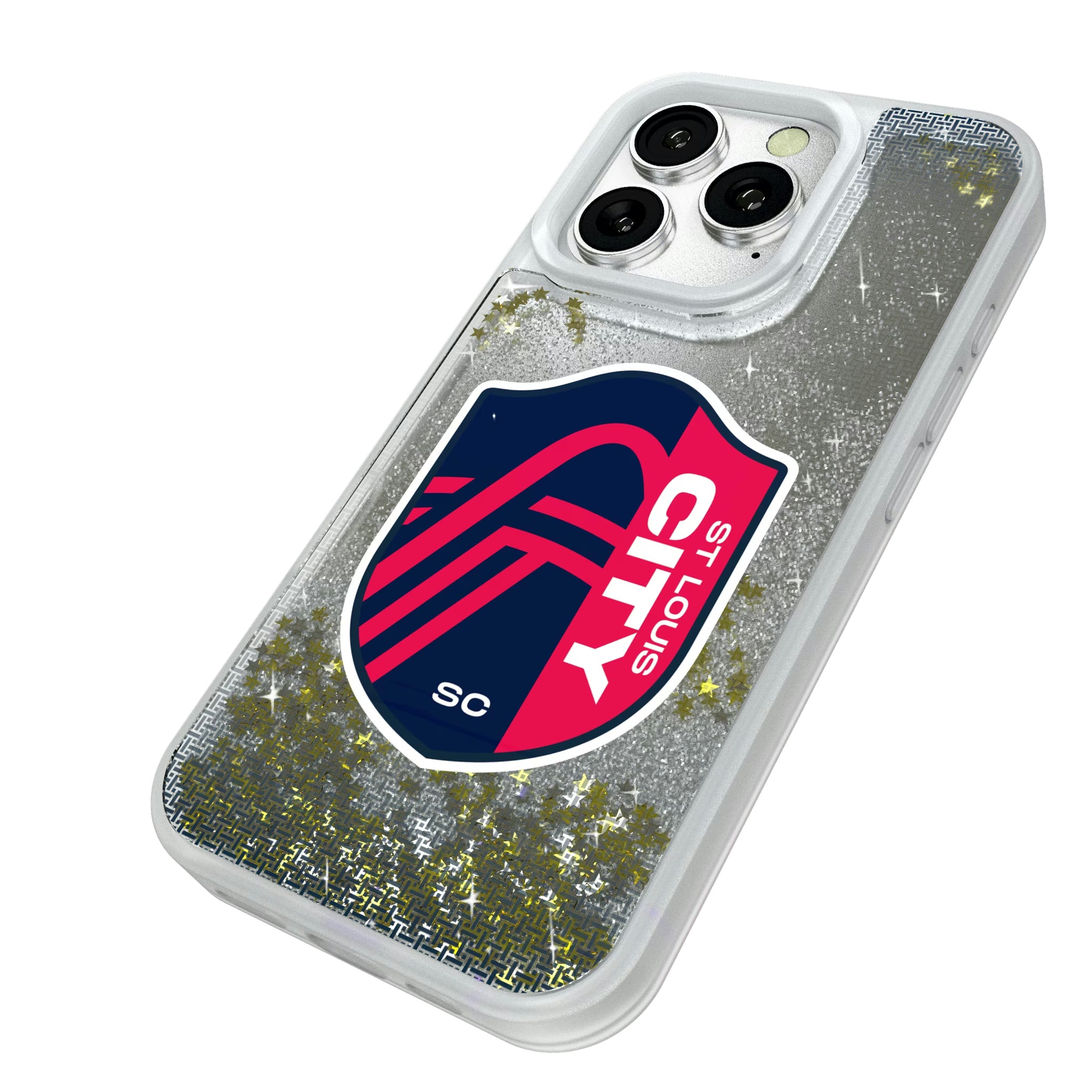 St. Louis CITY SC Linen iPhone Glitter Phone Case for Apple iPhone - Isometric View#Device_iPhone 16 Pro