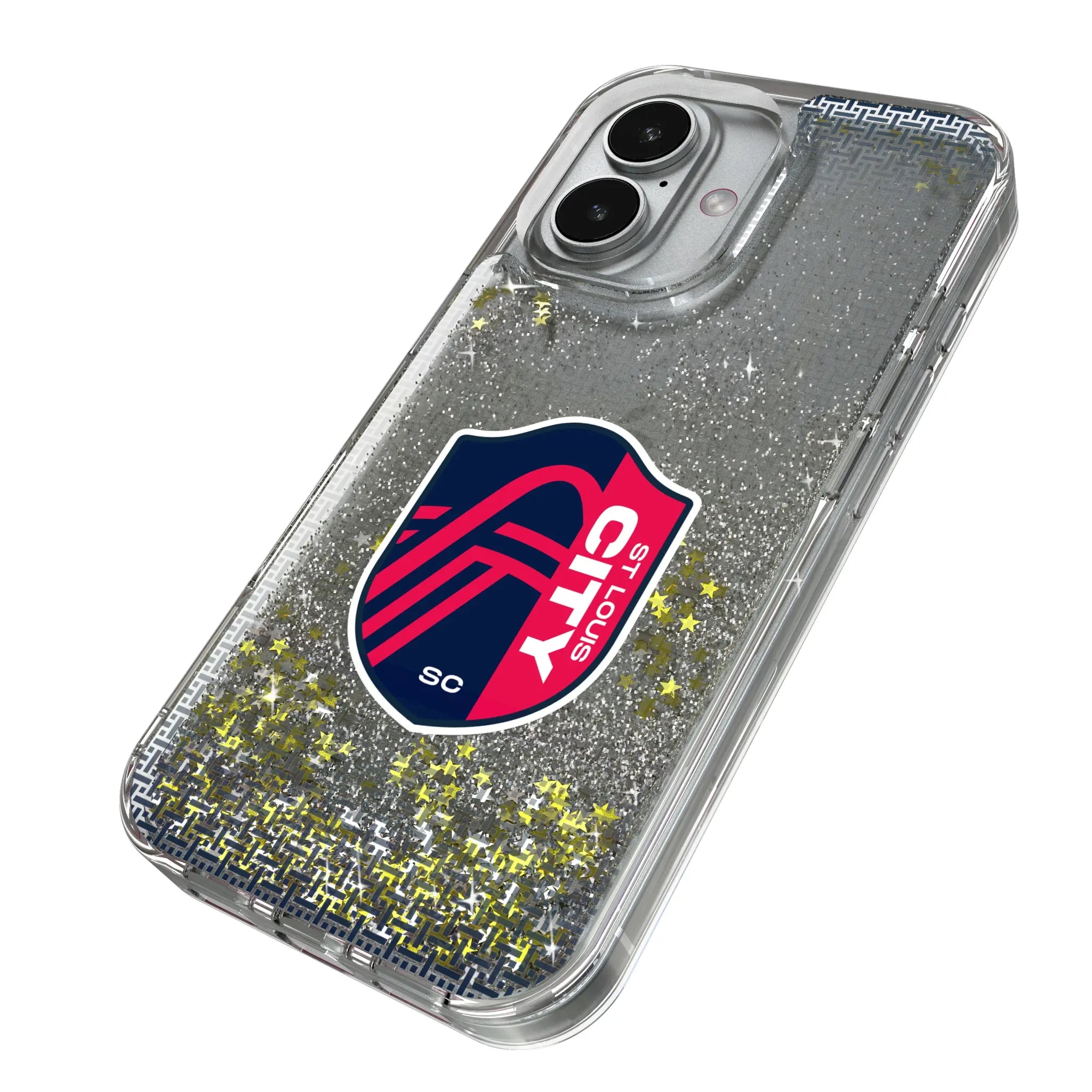 St. Louis CITY SC Linen iPhone Glitter Phone Case for Apple iPhone - Isometric View