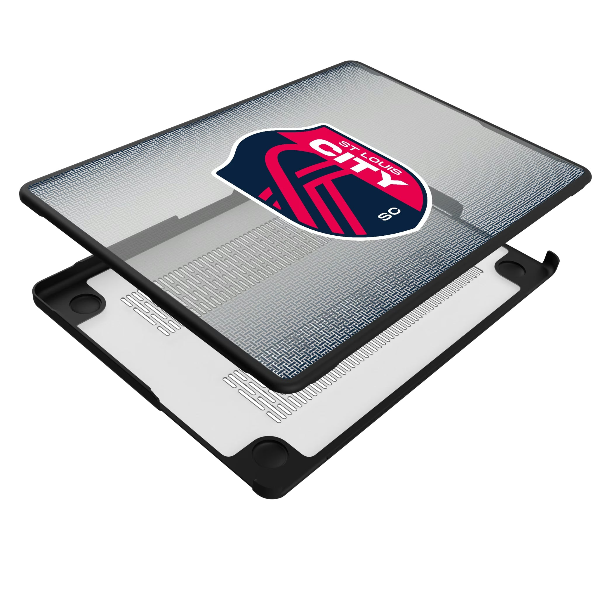 St. Louis CITY SC Linen MacBook Laptop Case for Apple MacBook - Isometric View#Device_MacBook Pro (14-inch, 2021) / MacBook Pro (14-inch, 2023) / MacBook Pro (14-inch, 2024)