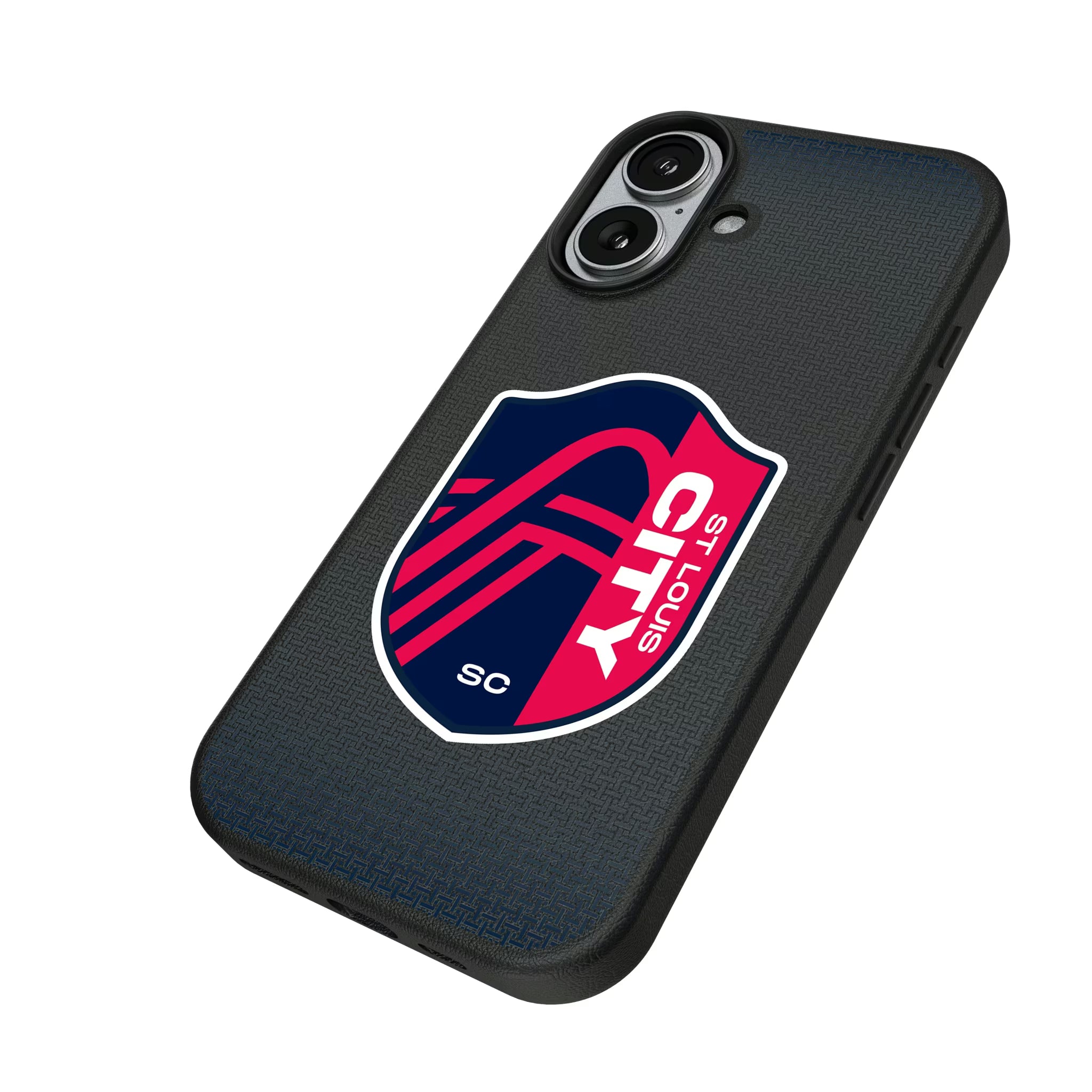 St. Louis CITY SC Linen iPhone MagSafe Compatible Phone Case for Apple iPhone - Isometric View#Device_iPhone 17
