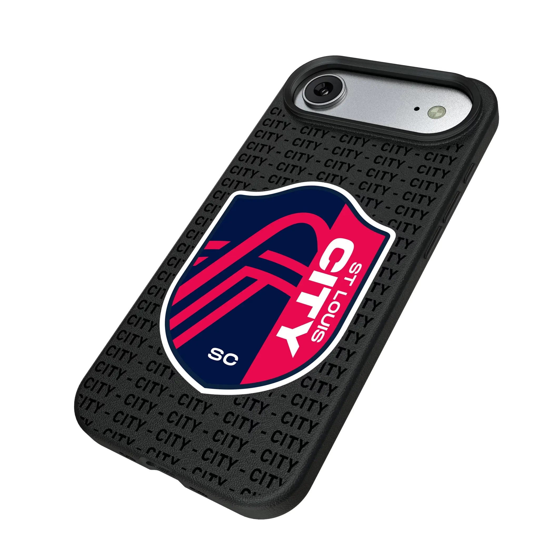 St. Louis CITY SC Text Backdrop iPhone MagSafe Compatible Phone Case for Apple iPhone - Isometric View#Device_iPhone Air