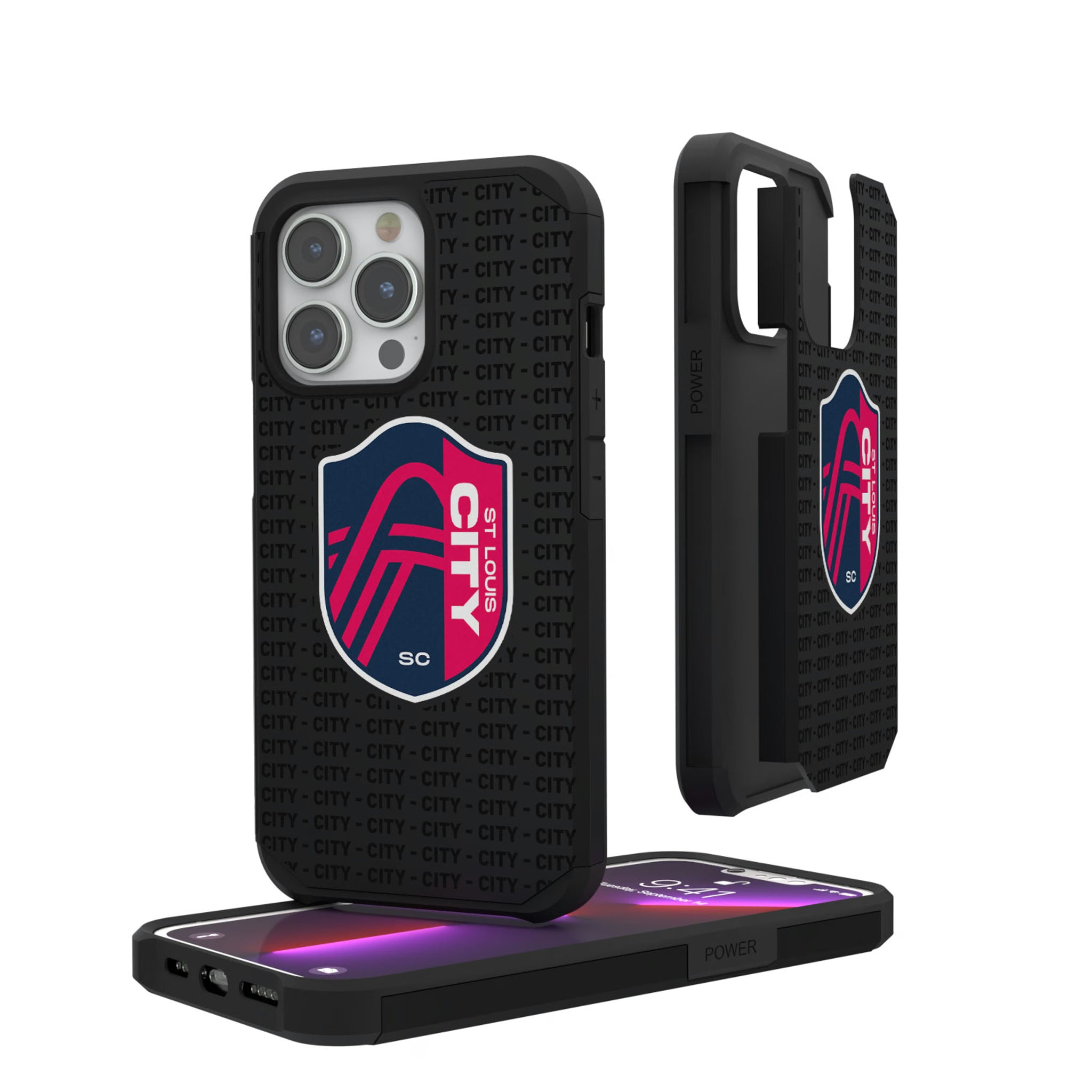 St. Louis CITY SC Text Backdrop iPhone Rugged Phone Case for Apple iPhone