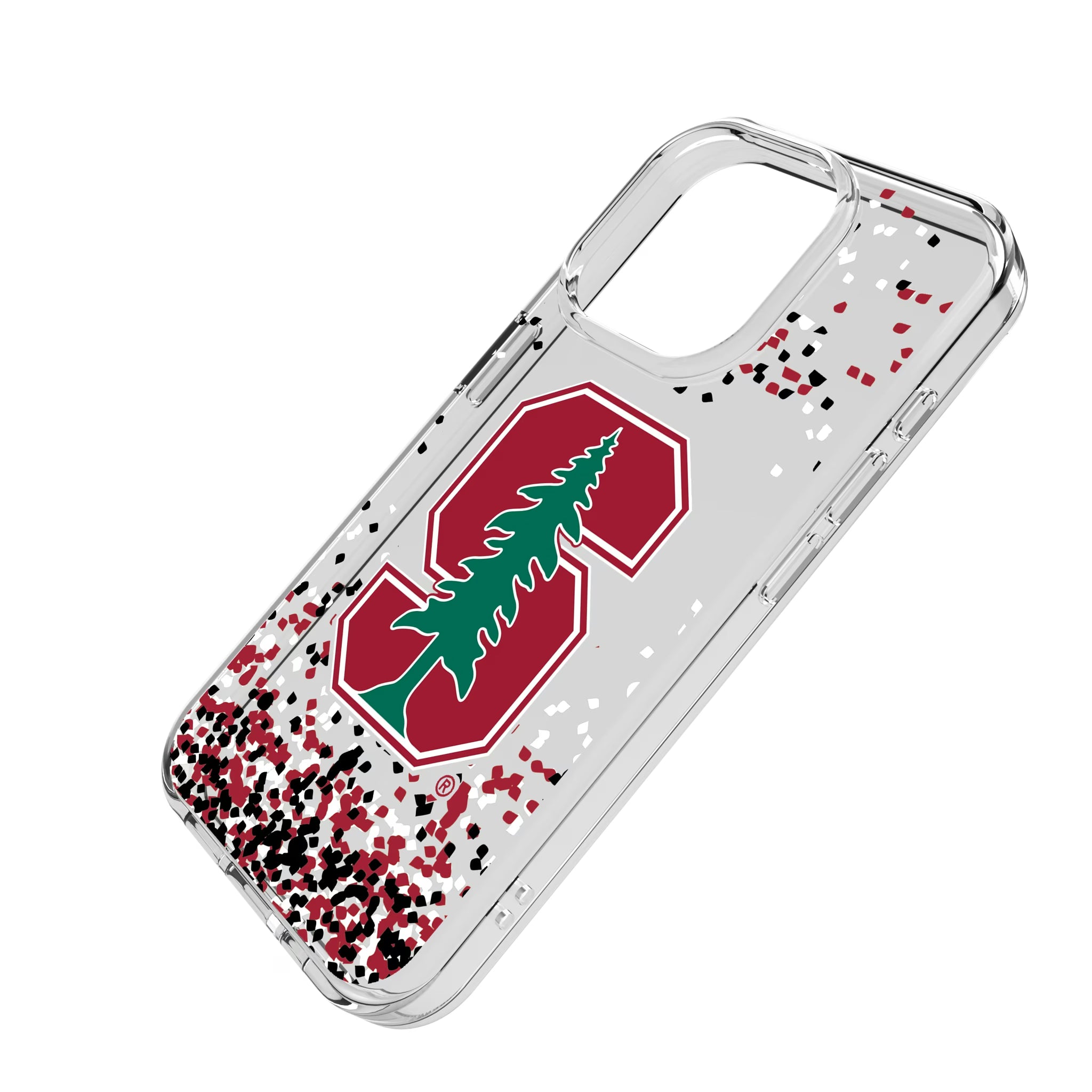 Stanford University Cardinal Confetti iPhone Clear Phone Case for Apple iPhone - Isometric View