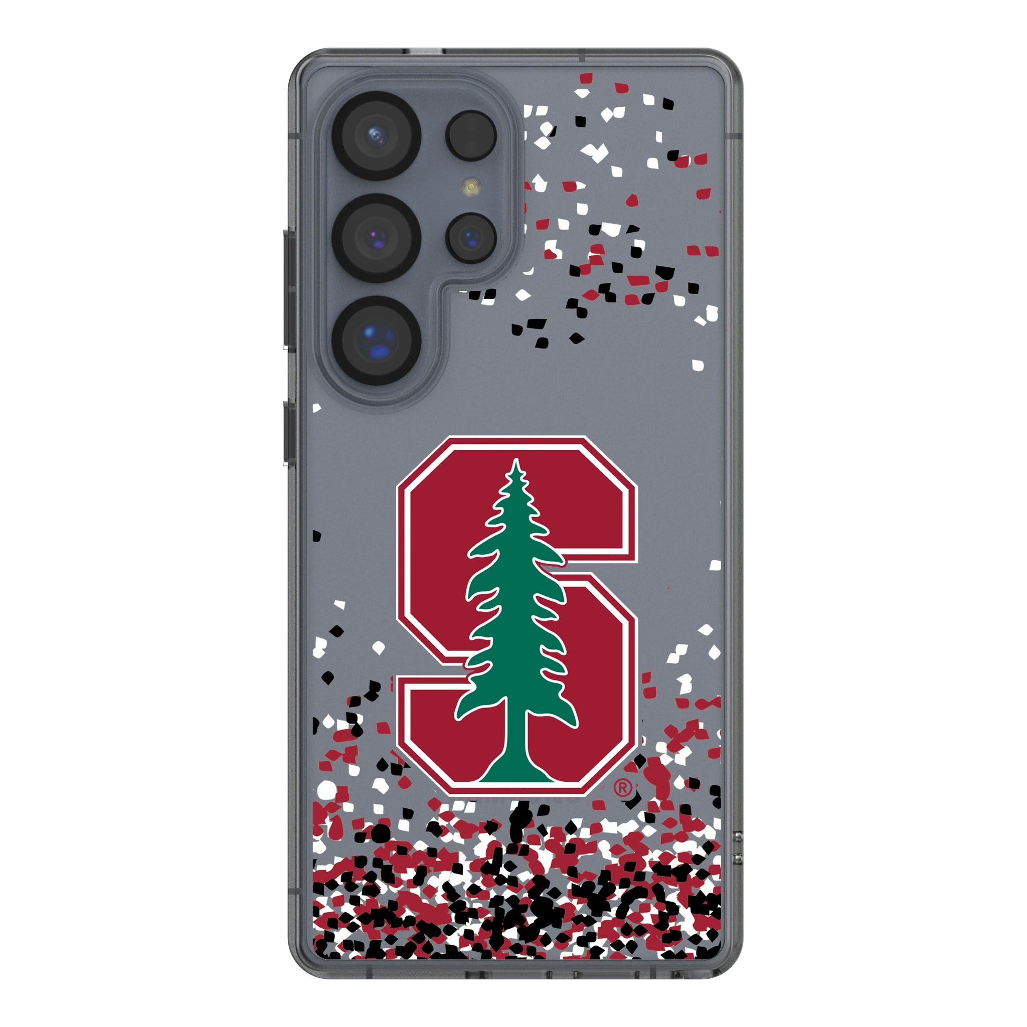 Stanford University Cardinal Confetti Galaxy Clear Phone Case for Samsung Galaxy