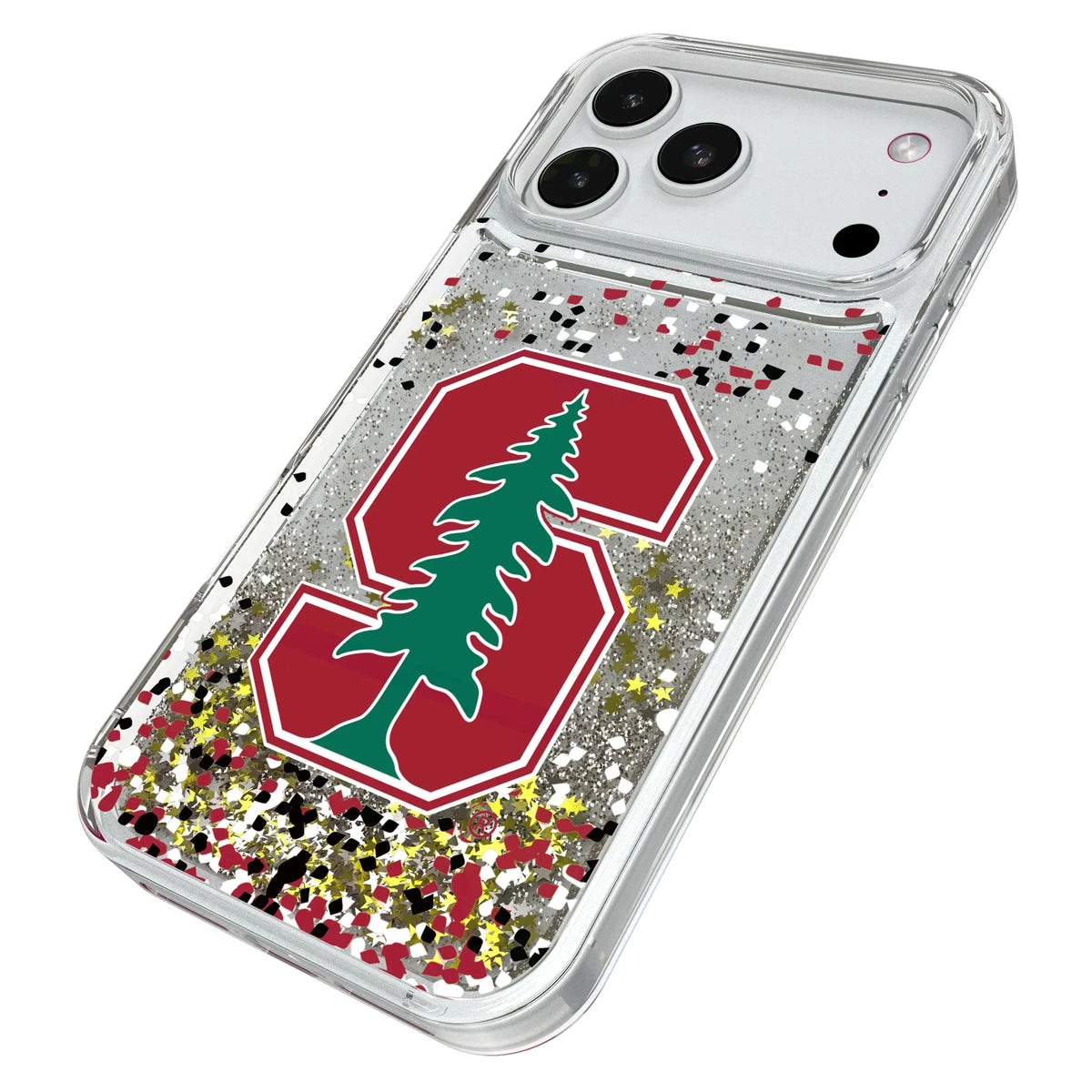 Stanford University Cardinal Confetti iPhone Glitter Phone Case for Apple iPhone - Isometric View#Device_iPhone 18 Pro Max