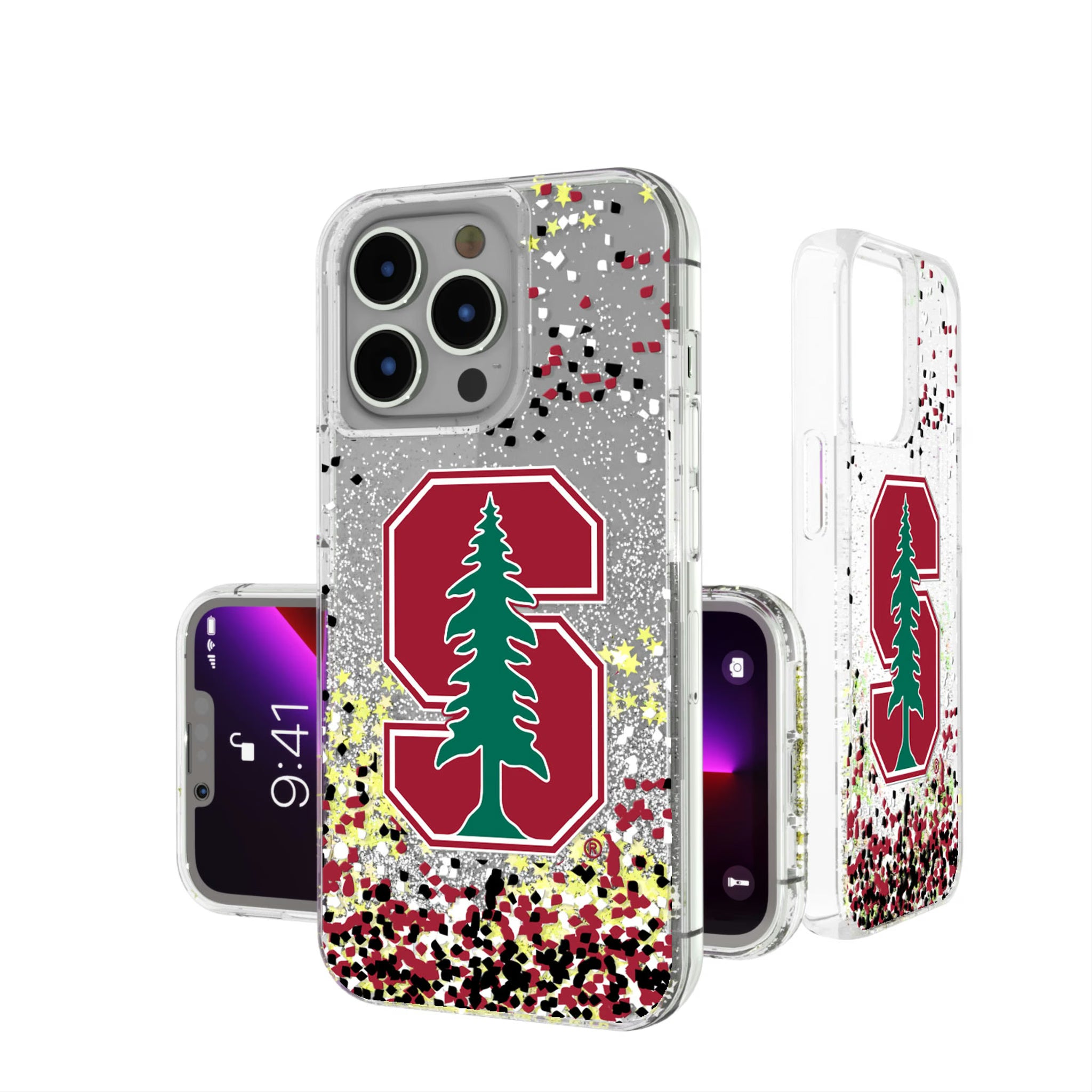 Stanford University Cardinal Confetti iPhone Glitter Phone Case for Apple iPhone