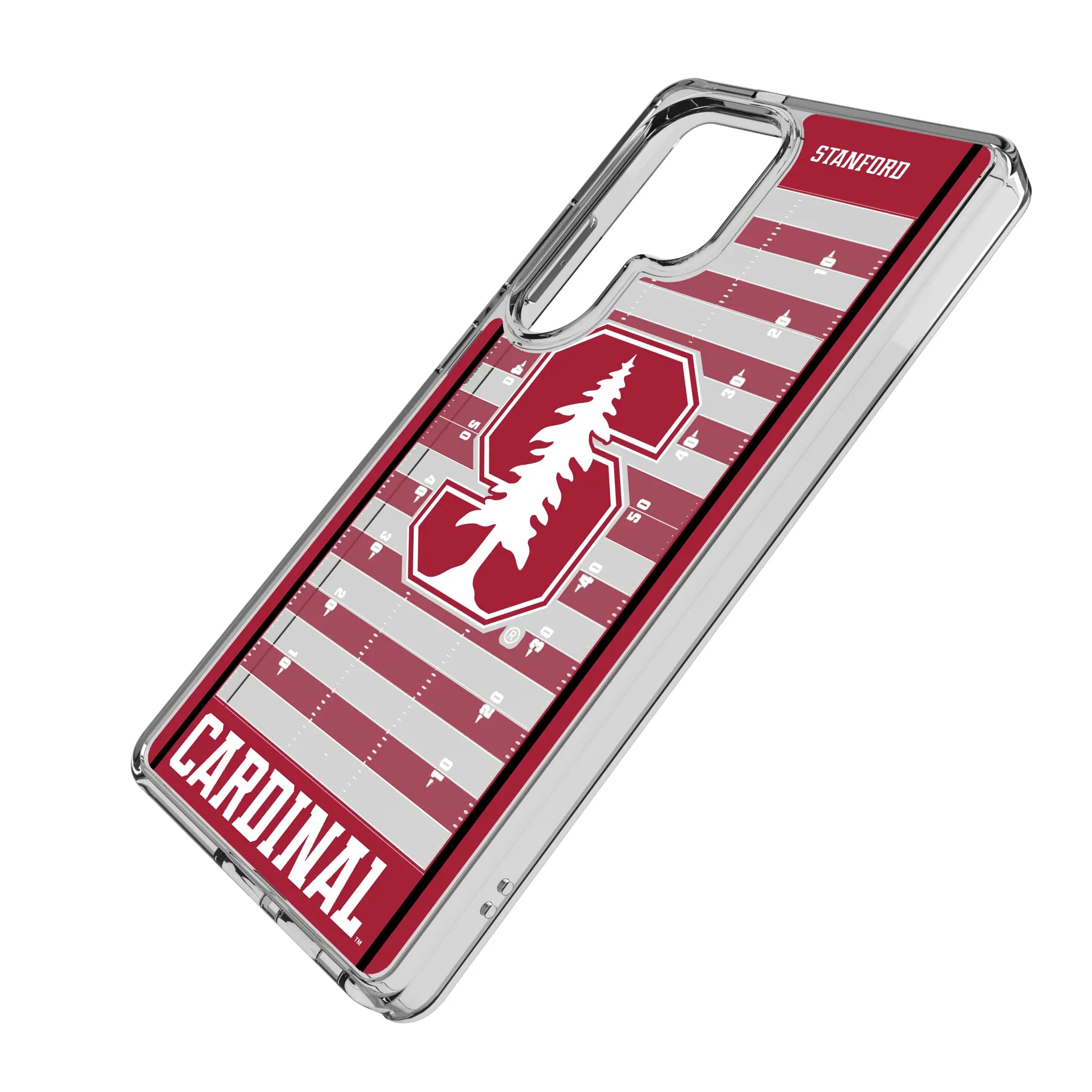 Stanford University Cardinal Field Galaxy Clear Phone Case for Samsung Galaxy - Isometric View