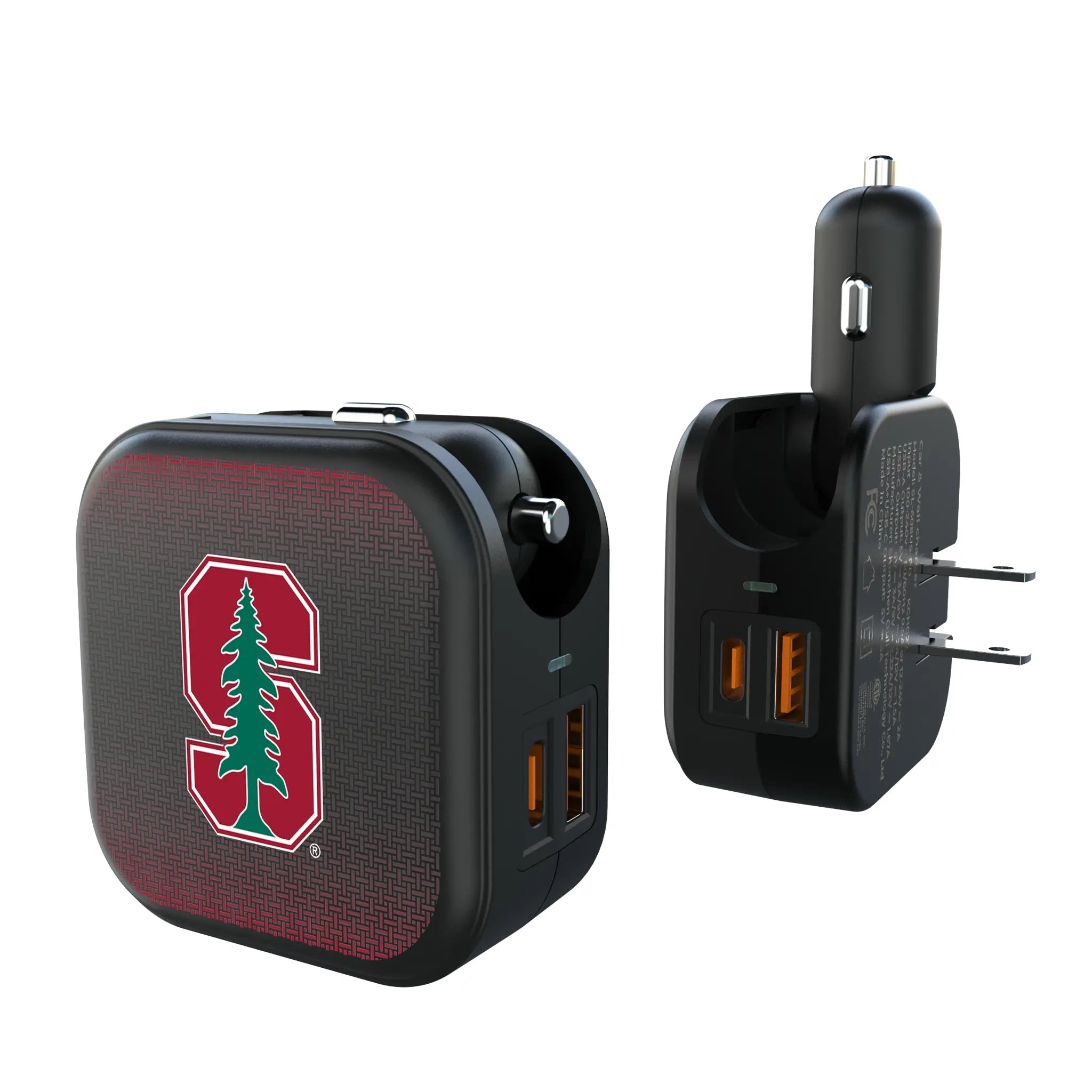 Stanford University Cardinal Linen 2 in 1 USB A/C Charger